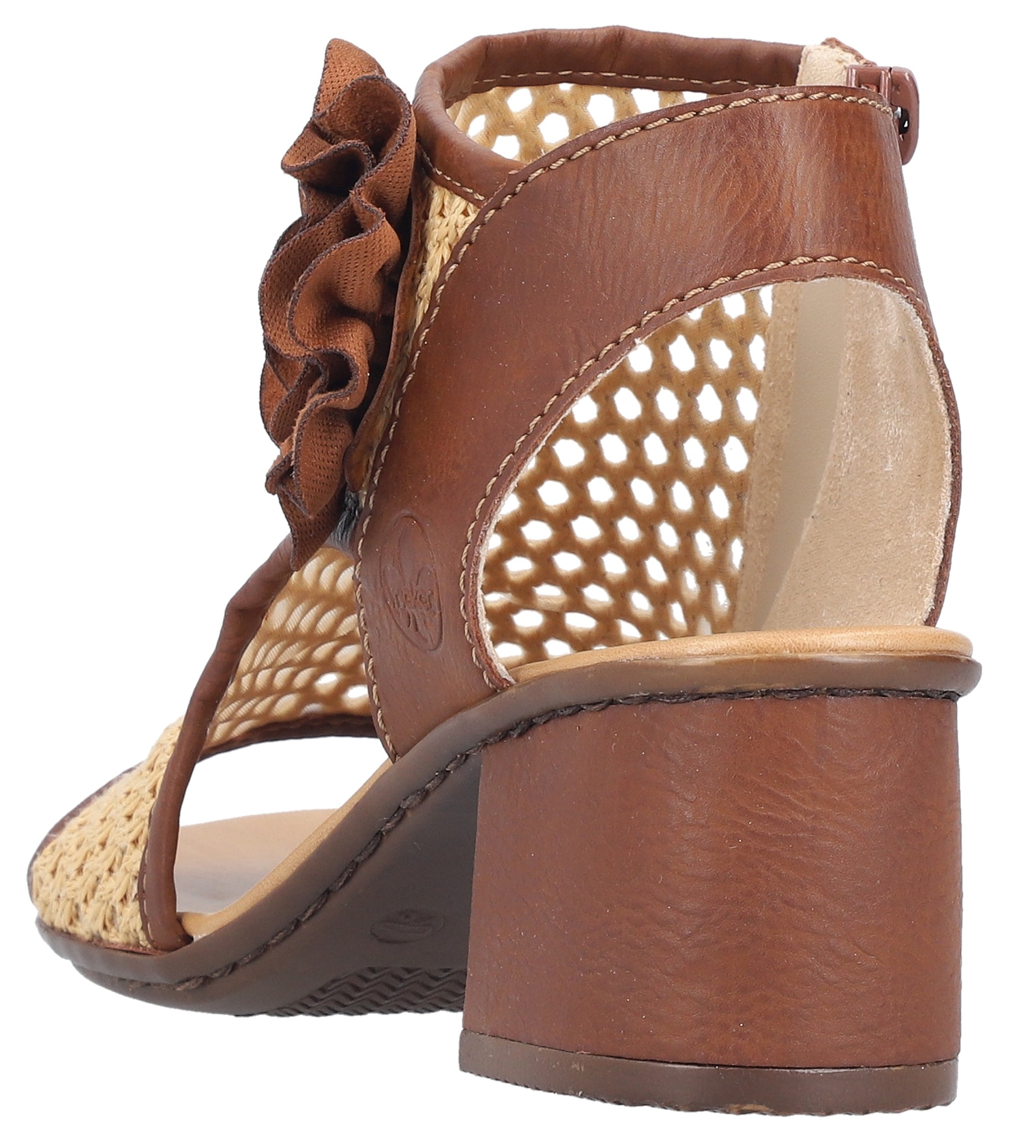 Rieker Schaftsandalette  Sommerschuh, Urlaubsschuh mit dekorativer Blüten-Verzierung