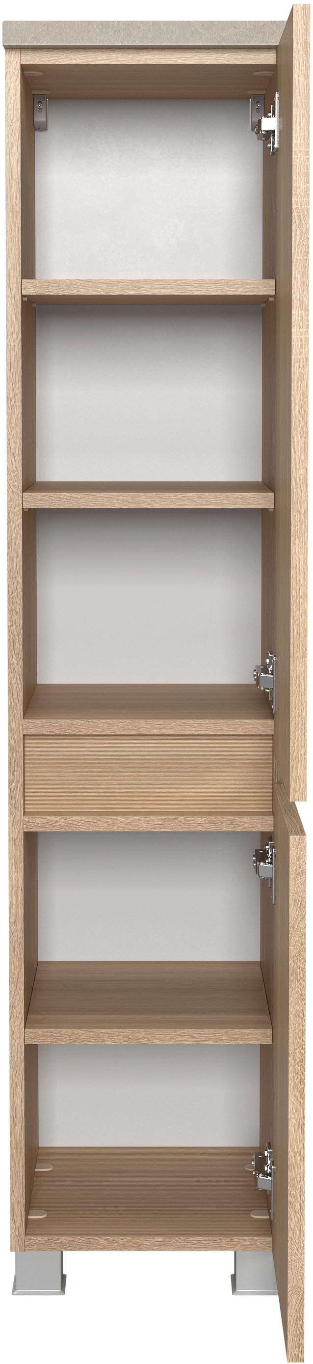 welltime Badmöbel-Set »Set 120 cm breit, Badmöbel mit LED-Beleuchtung«, Held Möbel, 5tlg. Unterbecken-Set, Eixo