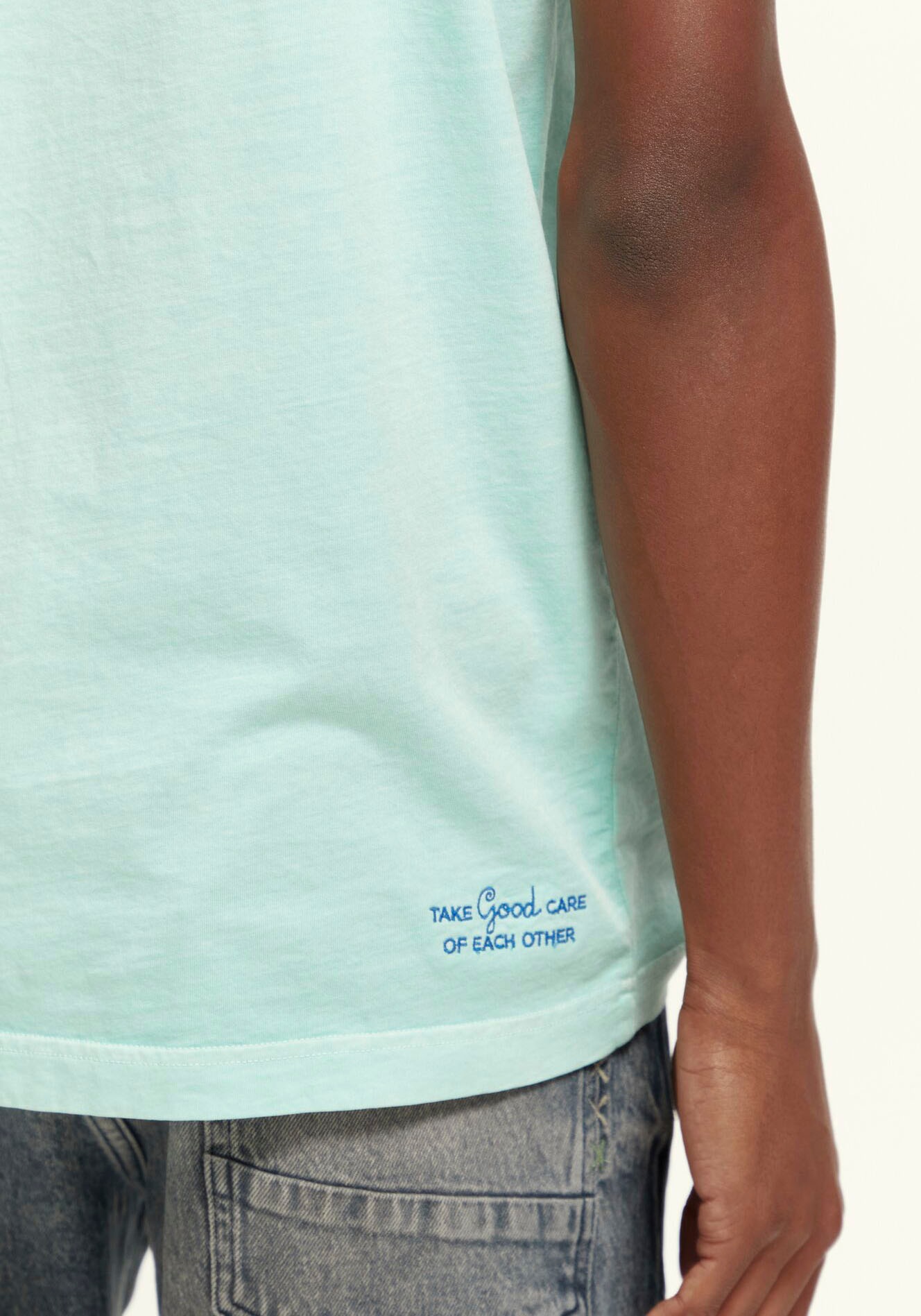 »Garment-dye Logo-Stickerei logo bestellen kleiner Rundhalsshirt T-shirt«, Soda der regular-fit & Brust mit Scotch auf