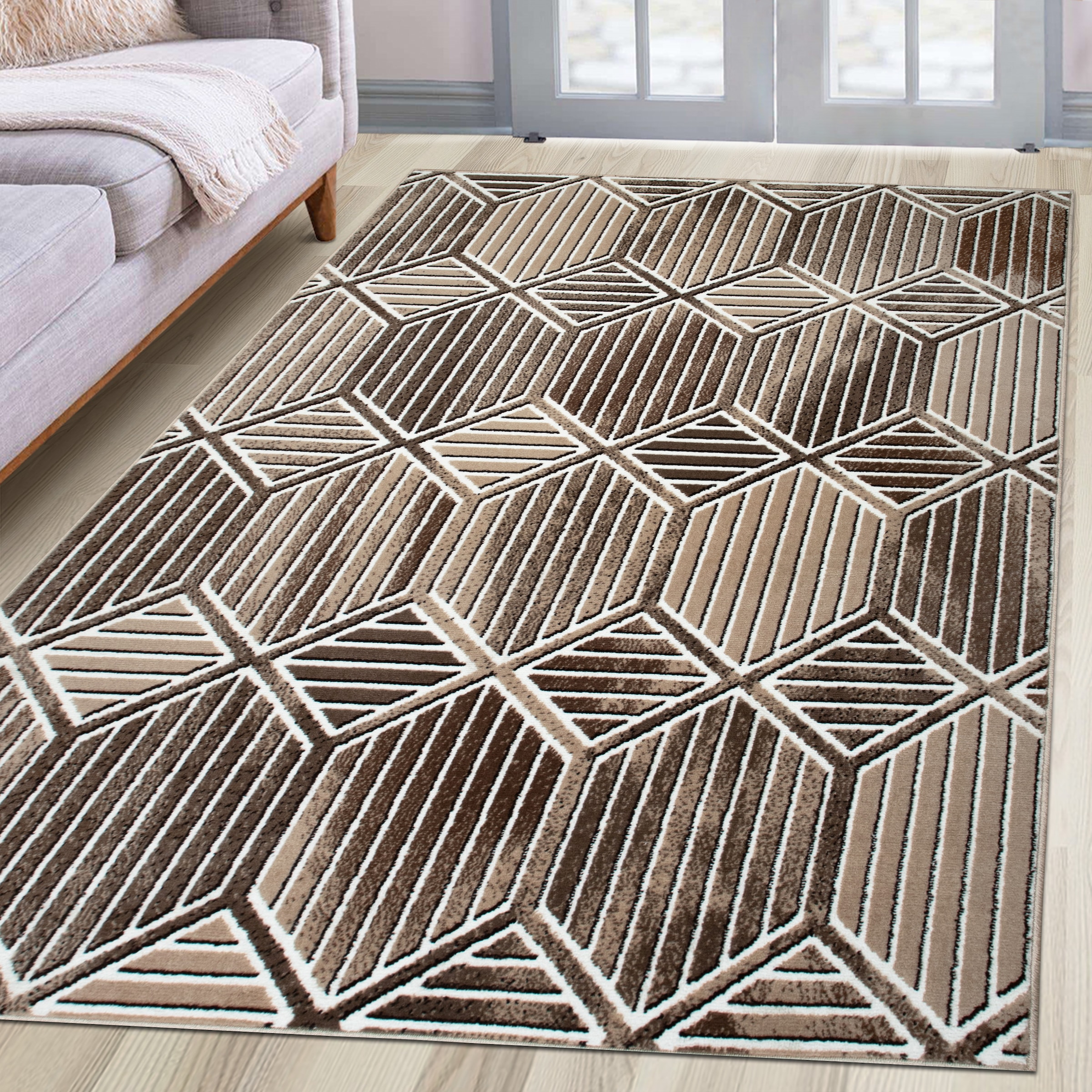 my home Teppich »Hedly, 3D-Effekt«, rechteckig, 8 mm Höhe, softer Kurzflor, günstig online kaufen