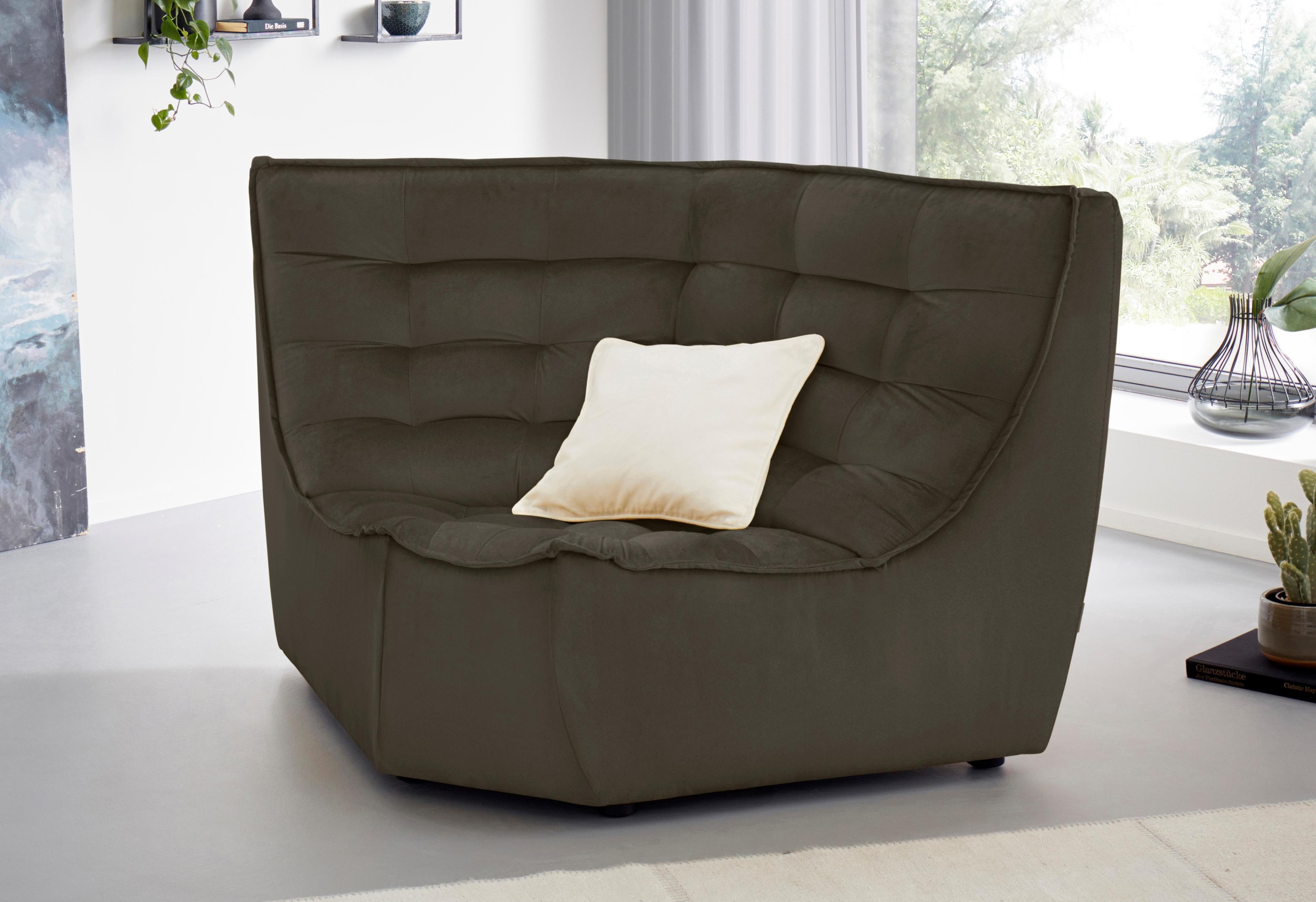 CALIA ITALIA Ecksofa »Banjo, Eckelement, tolles Design und hoher Sitzkomfor günstig online kaufen