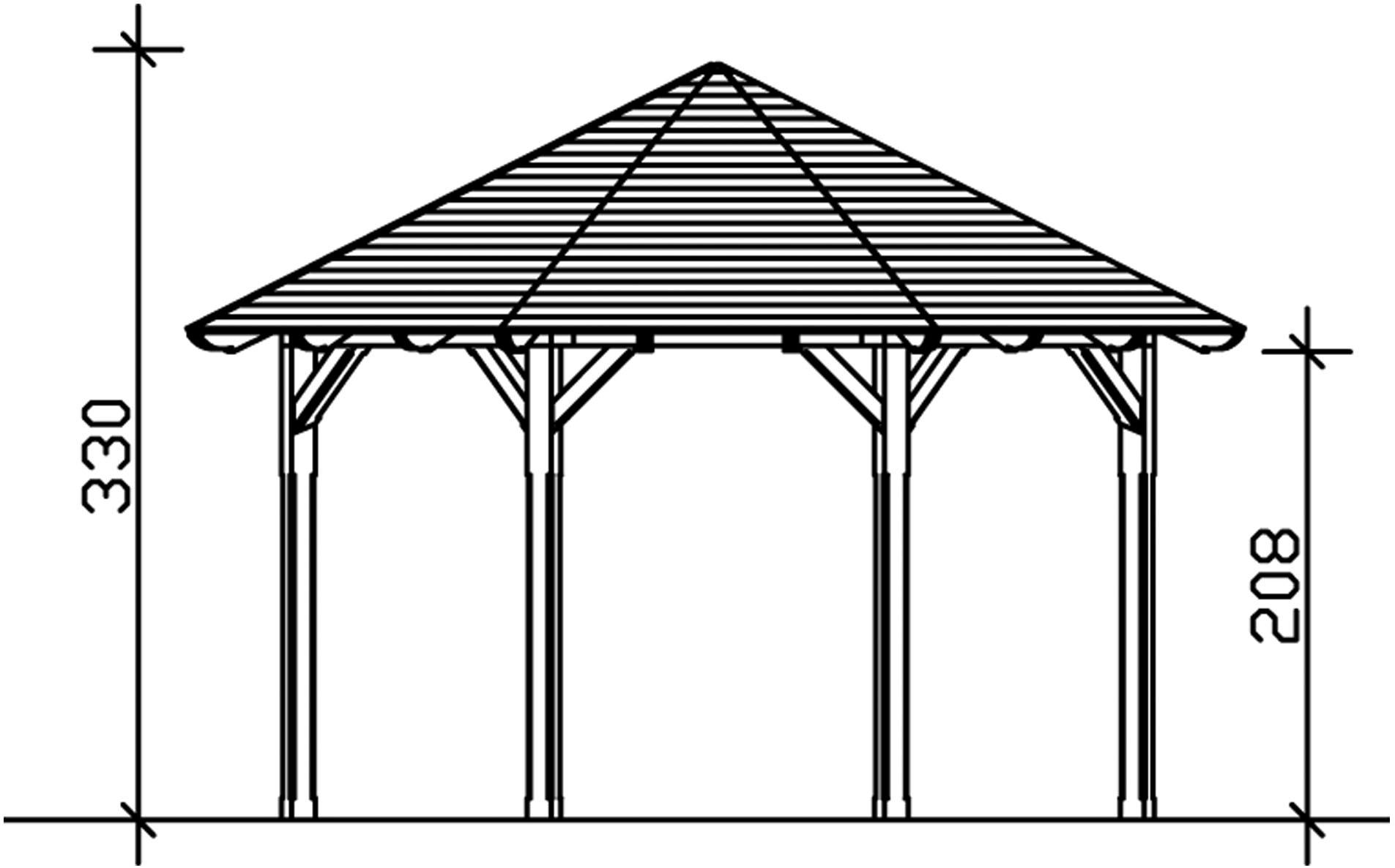 Skanholz Holzpavillon »Lyon 2«, Douglasie, 399 x 399 cm