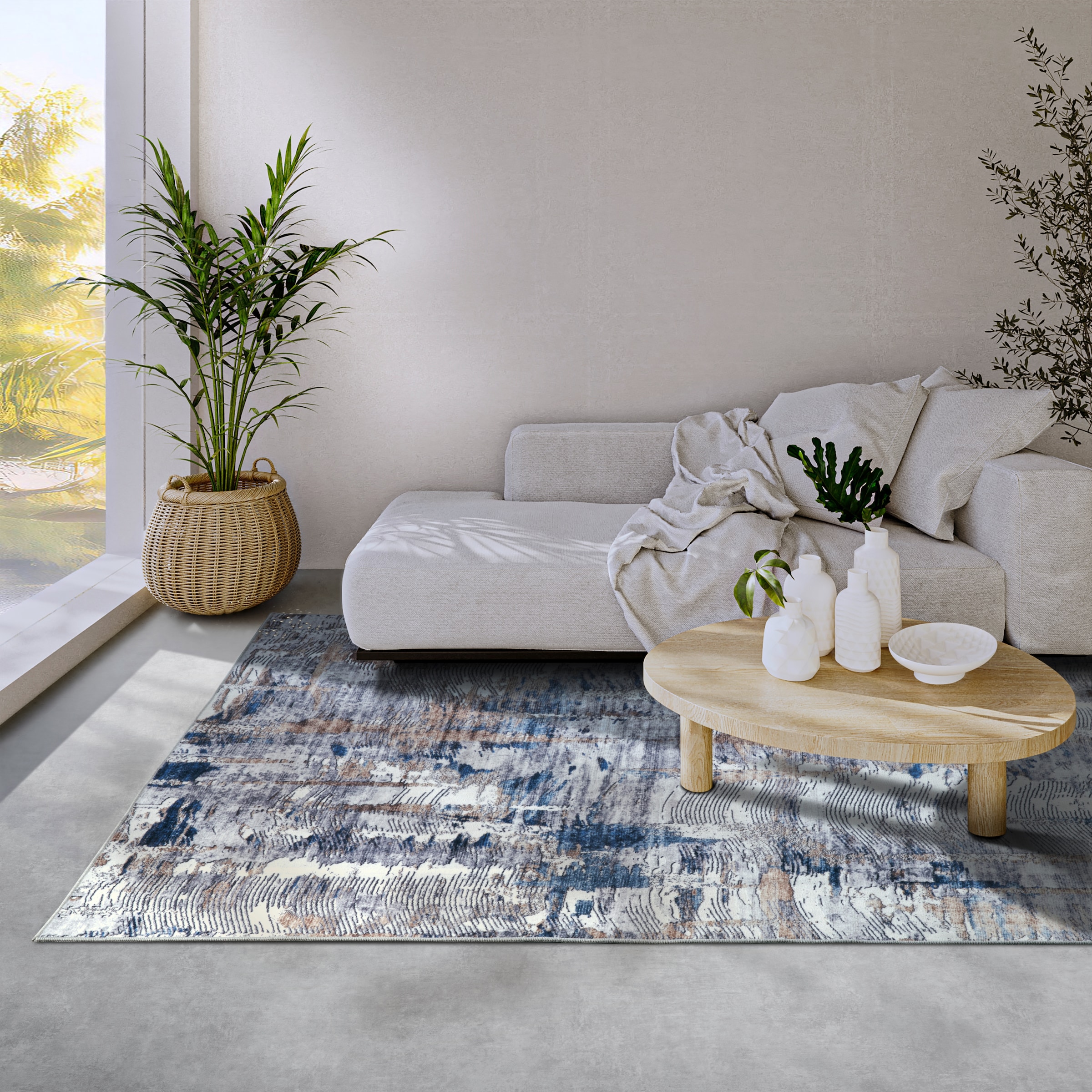 ELLE DECORATION Teppich »Malard«, rechteckig, 5 mm Höhe, Kurzflor, Anti Rutsch, Vintage, Modern, Wohnzimmer, Flur