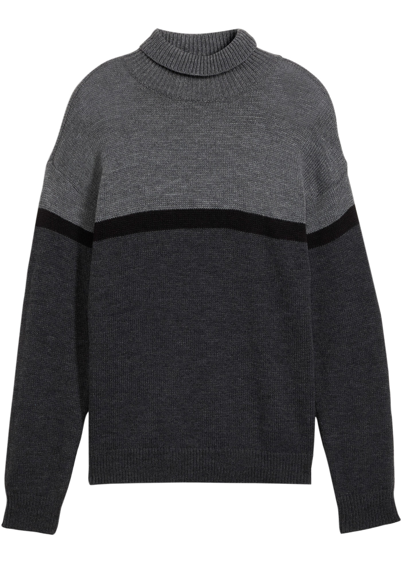 bonprix Rollkragenpullover Regular Fit, Colorblocking Look
