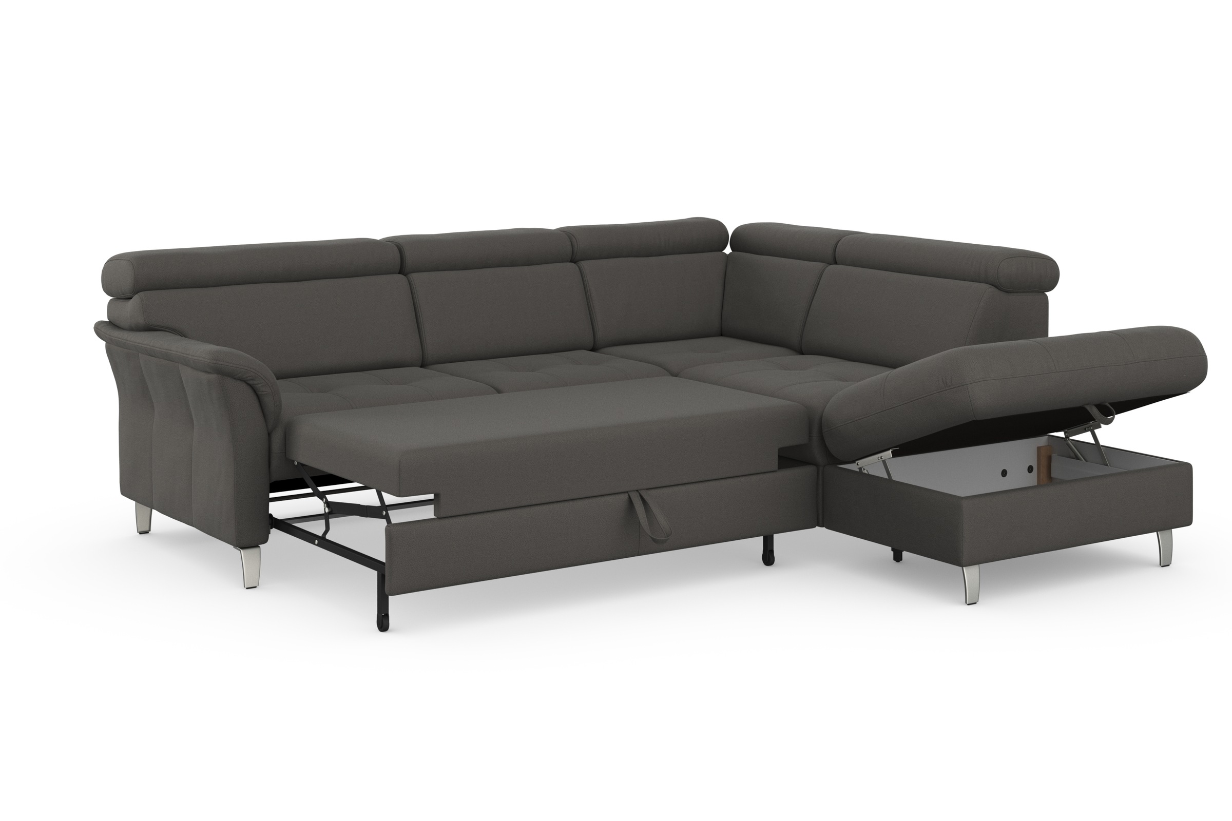 sit&more Ecksofa »Marano L-Form«, inklusive Kopfteilverstellung, wahlweise mit Bettfunktion, Bettkasten