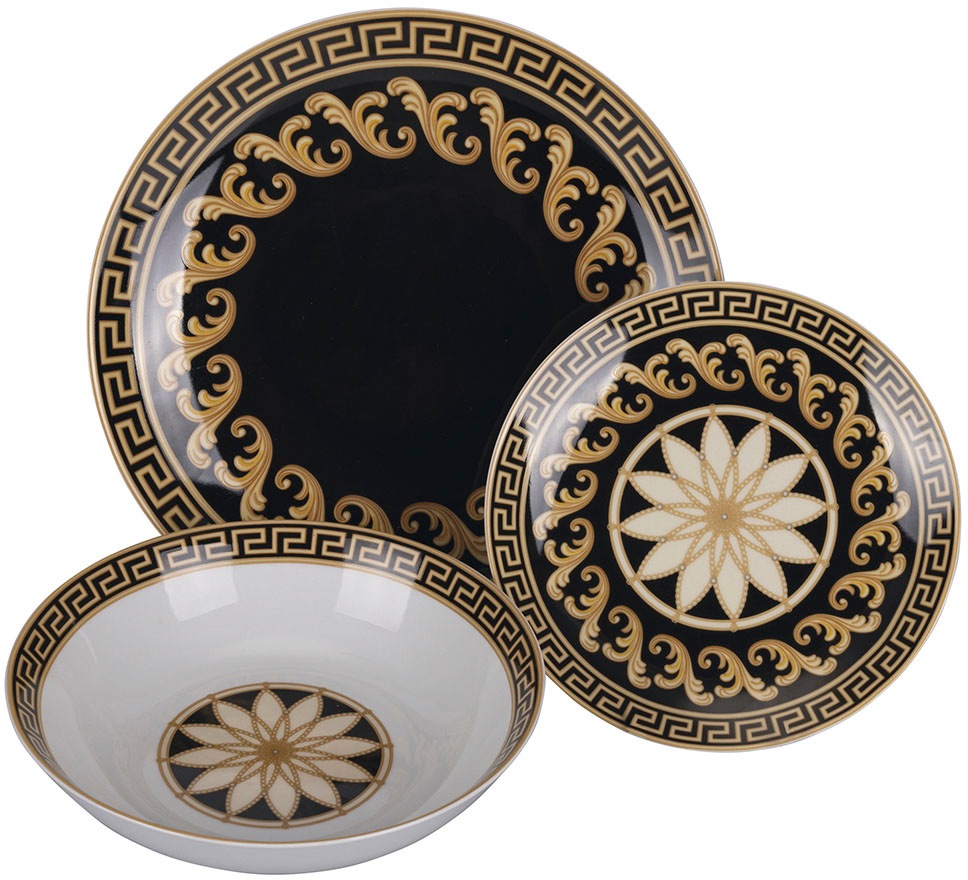 Villa d'Este Teller-Set »Geschirr-Set Domina«, (Set, 18 tlg.), Service, Tafelservice, 18 Teile, für 6 Personen