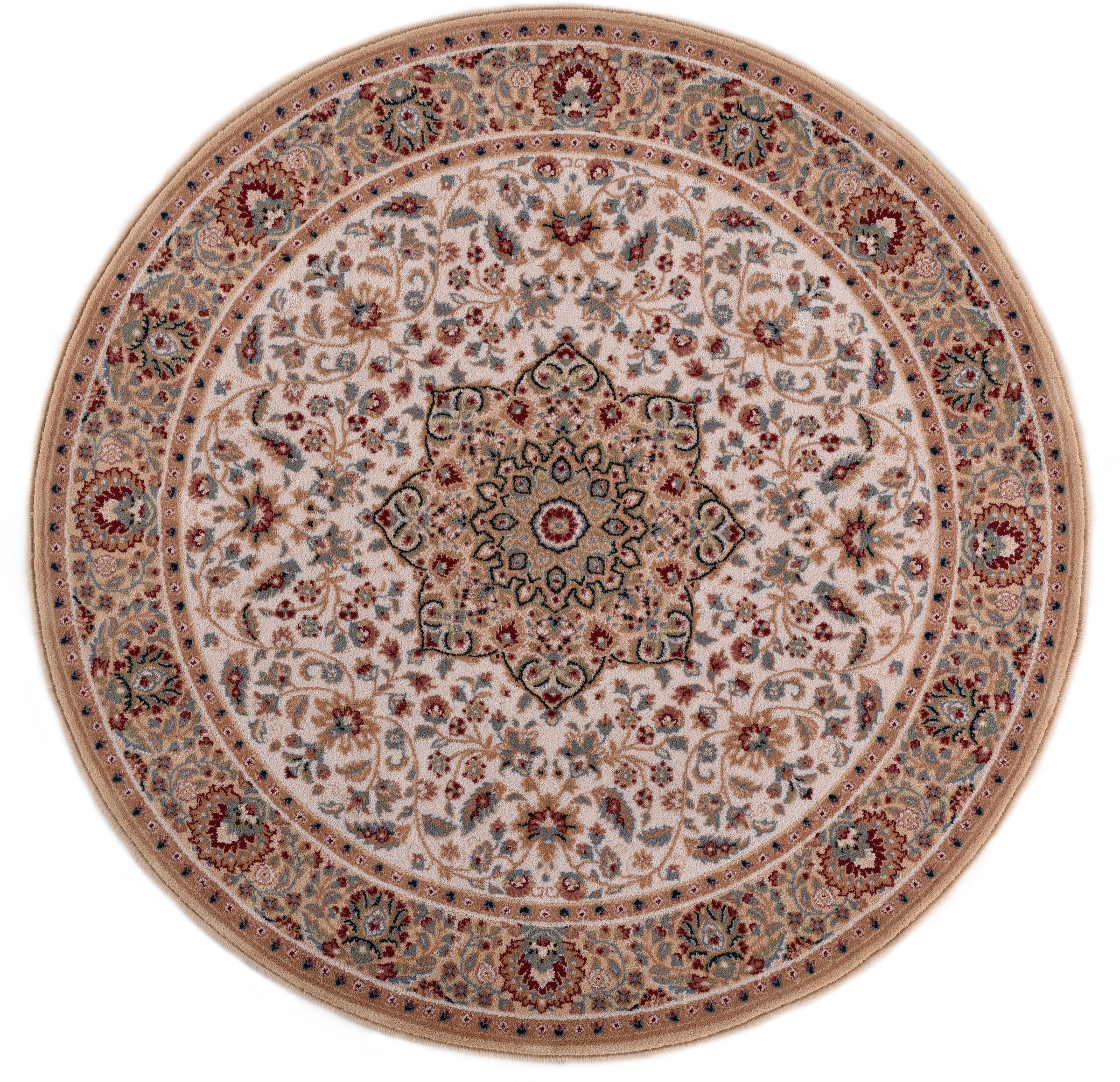THEKO Wollteppich »Dolna - 859«, rund, 10 mm Höhe, Kurzflor, reine Wolle, Orient-Optik