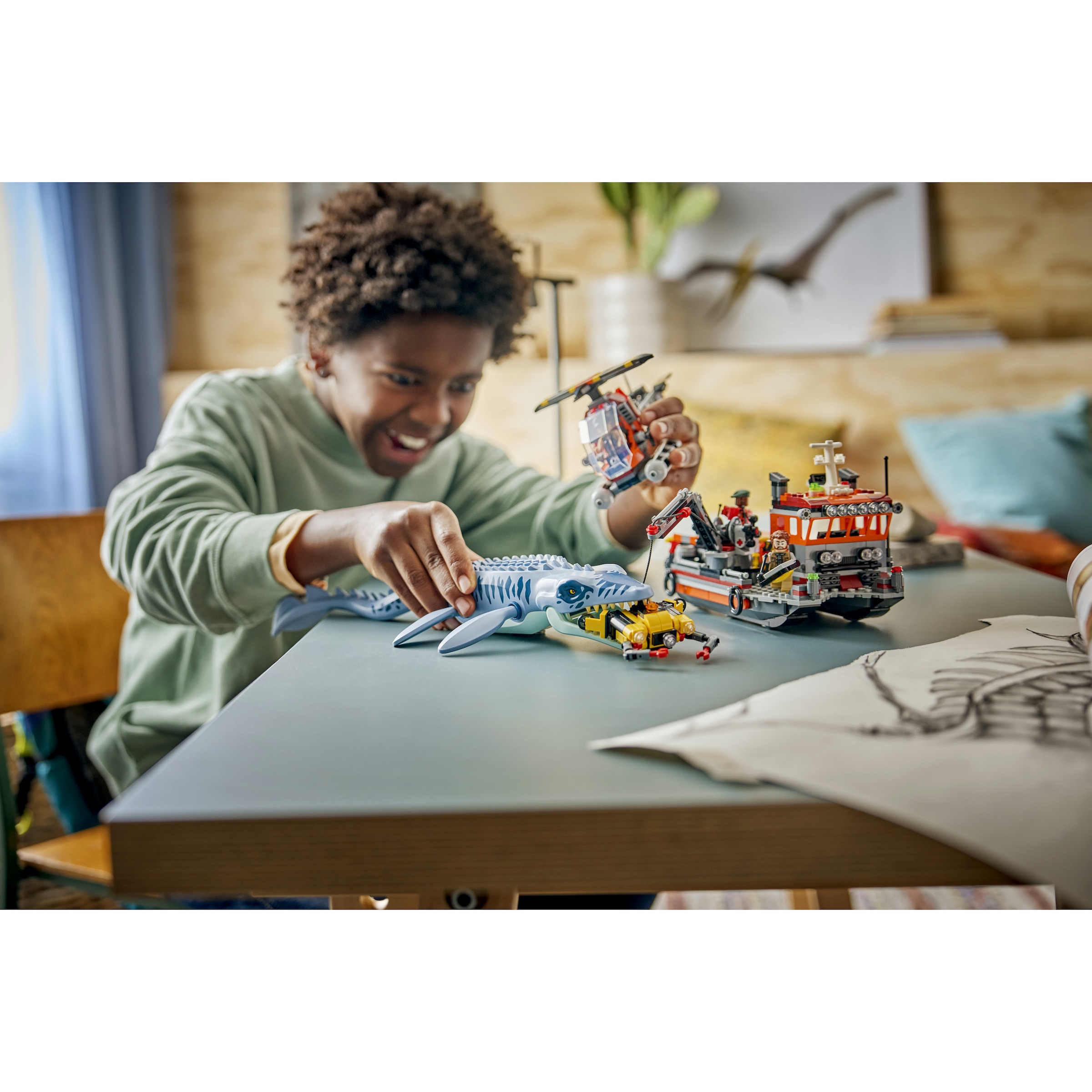 LEGO® Konstruktionsspielsteine »Mosasaurier-Angriff auf das Boot (77983), LEGO Jurassic World« Made in Europe