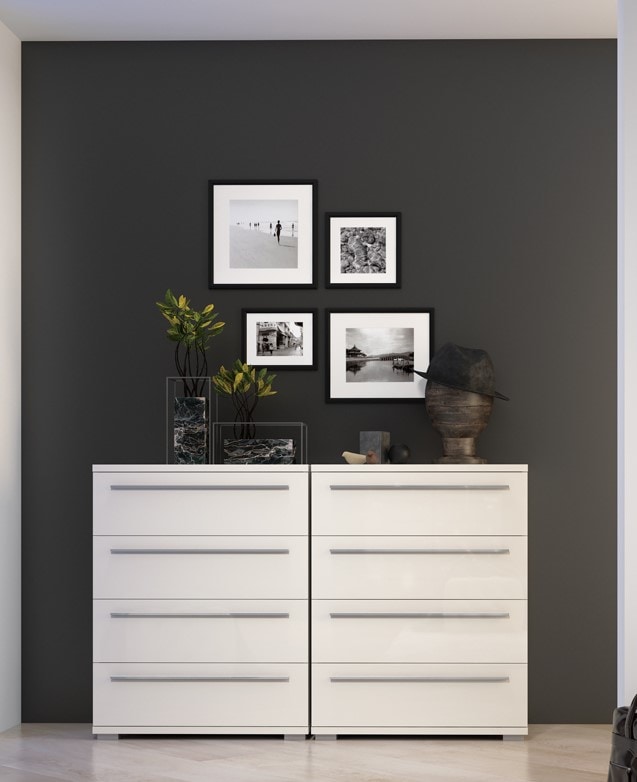Places of Style Schubkastenkommode »Piano, mit 4 oder 5 Schubladen, FSC-zertifizierter Holzwerkstoff«, UV lackiert hochglänzend,Soft-Close Funktion, in 2 Breiten und 2 Höhen