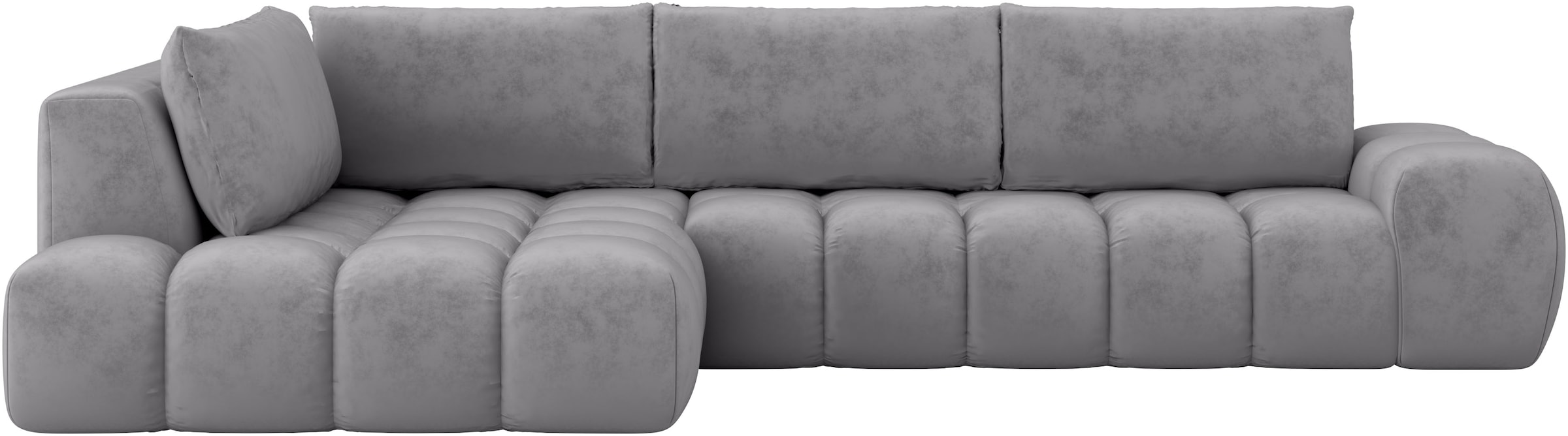 INOSIGN Ecksofa »AZITA Designsofa, elegant und bequem L-Form, Bubble-Optik«, lose Rückenkissen, traumhafte Steppung, Maße B/T/H: 352/210/72 cm