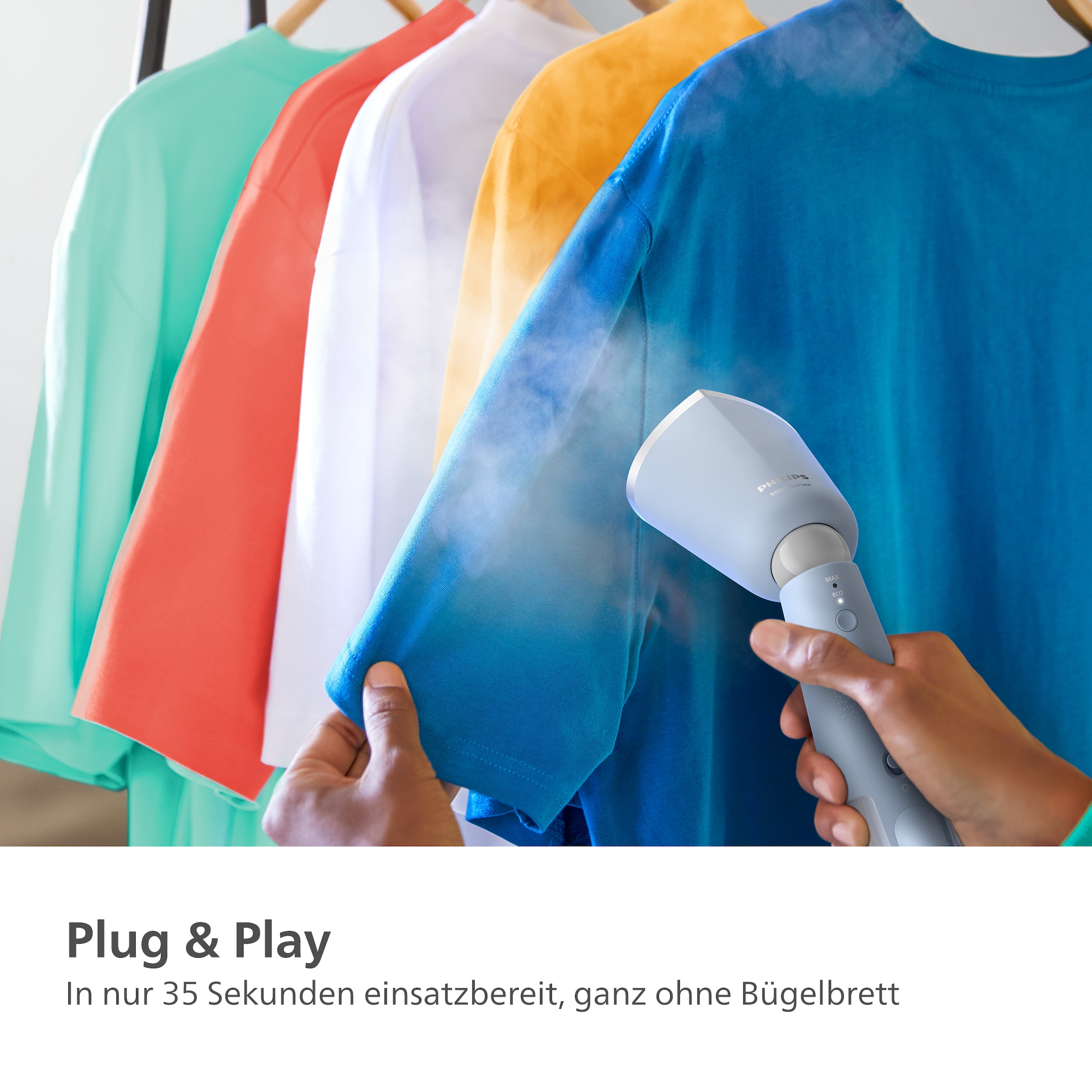 Philips Dampfbürste »STH5020 "Styler", 120 ml abnehmbarer Wassertank, Metallplatte«, 1400 W, Steamer im schlanken Design, 2-in-1 Handschuh und Tasche inkl.