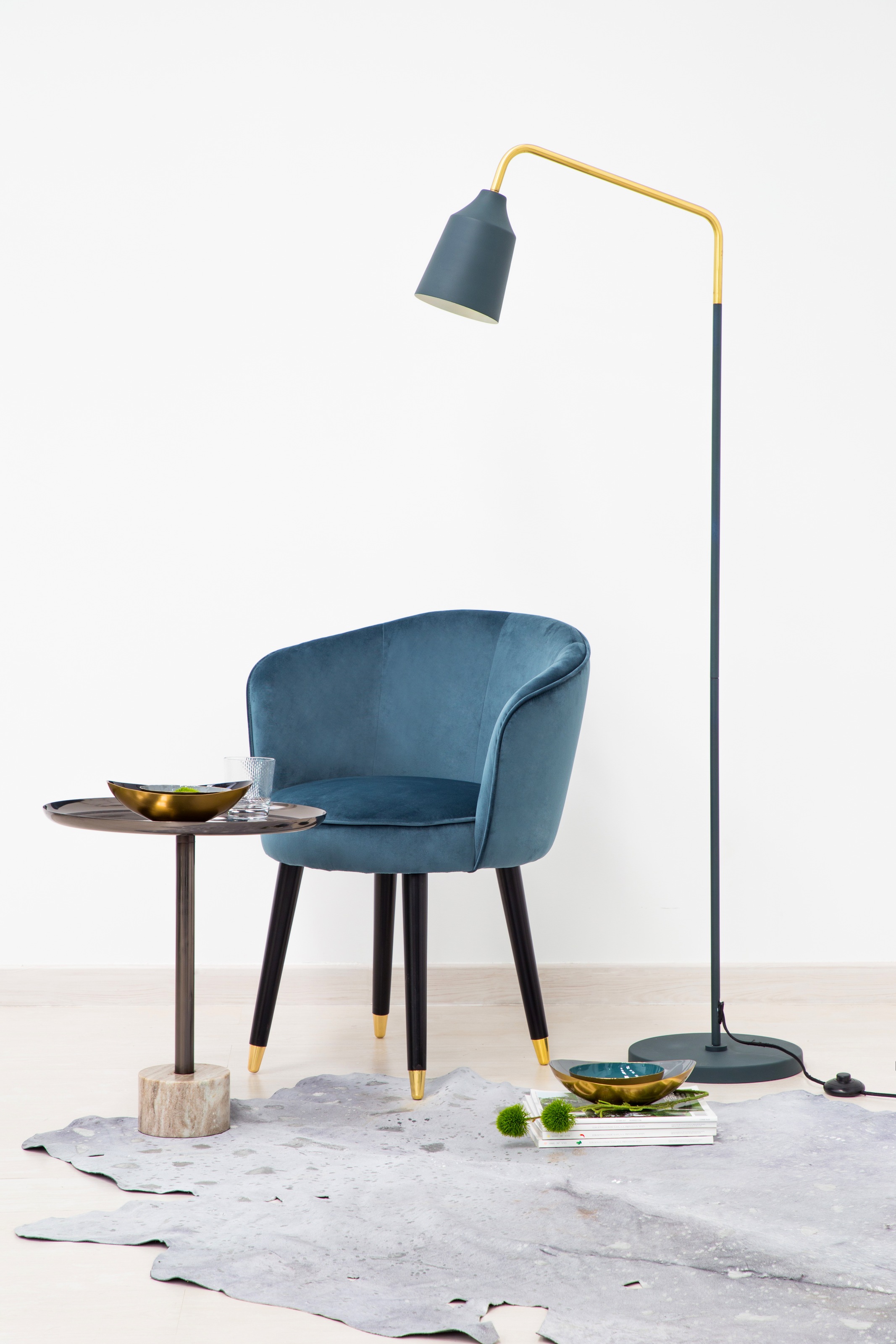 Kayoom Stehlampe »Capree in Blau, ohne Leuchtmittel, LxBxH: 73 x 30 x 160 cm« E27 1 Stk.