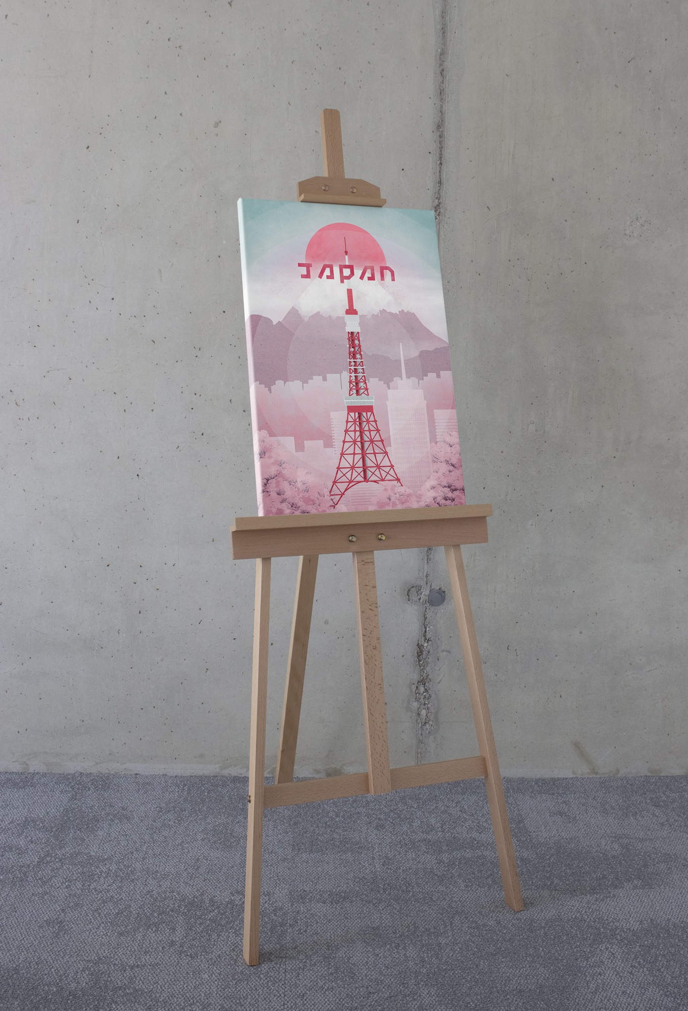 Komar Leinwandbild »Vintage Travel Japan - Größe 40 x 60 cm«, Natur, (1 St.), Keilrahmenbild mi Echtholzrahmen