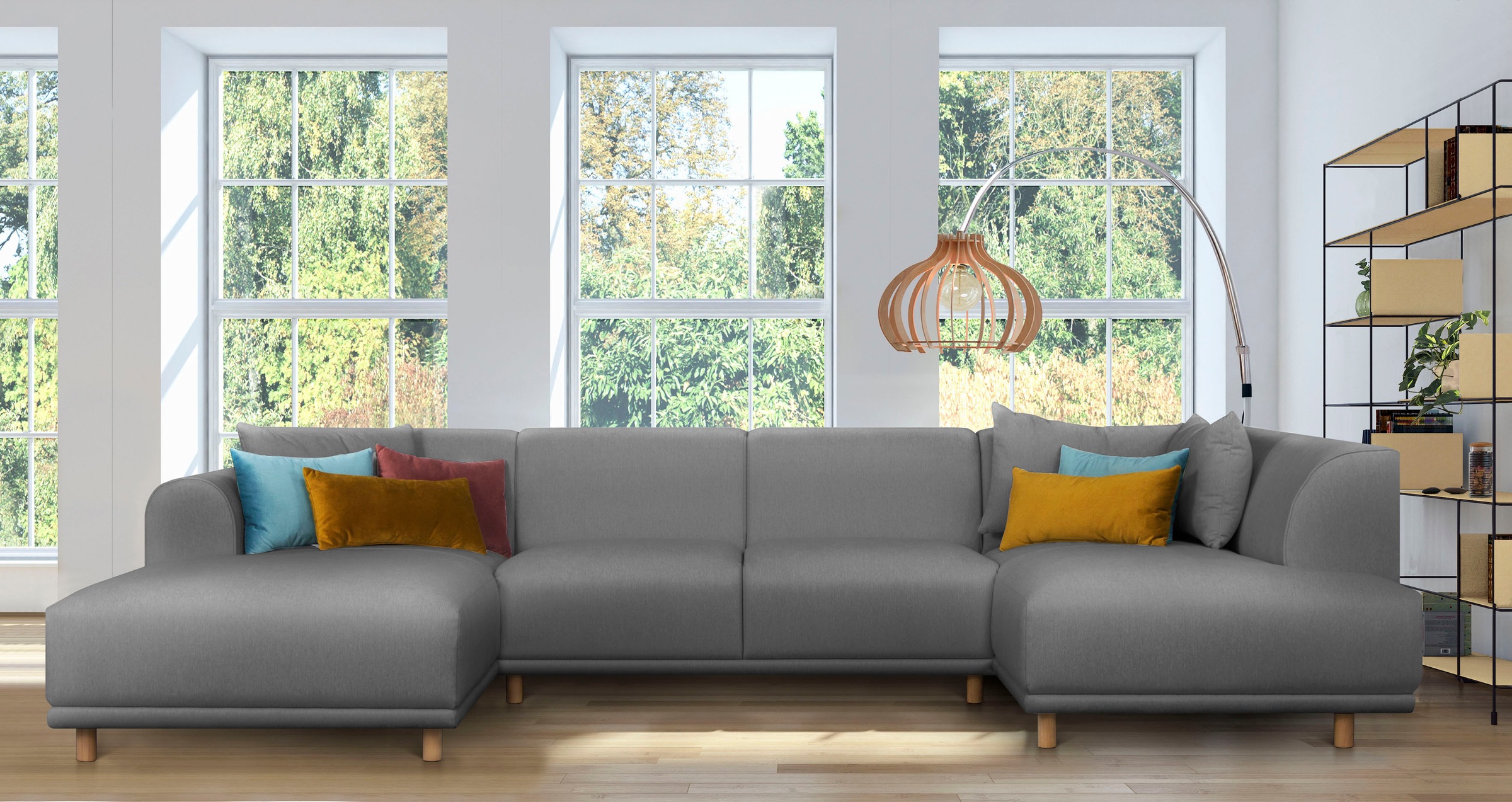 andas Wohnlandschaft »Maroon U-Form«, in skandinavischem Design, mit losen günstig online kaufen
