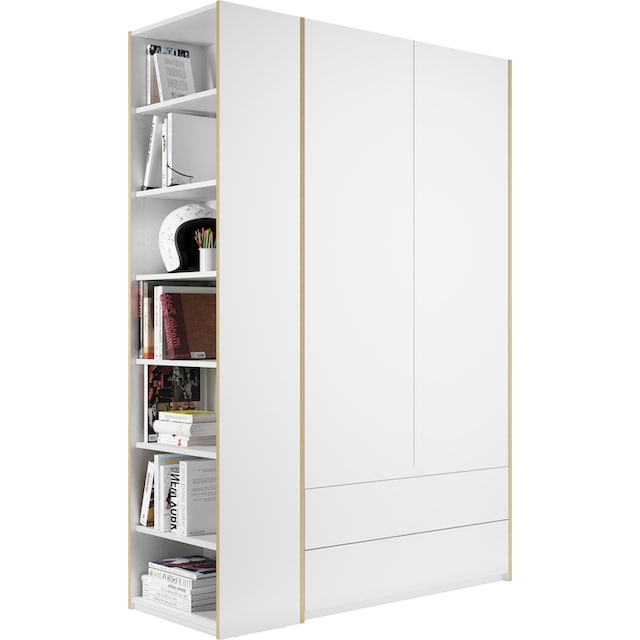 Müller SMALL LIVING Kleiderschrank »Modular Plus Variante 1«, 2 geräumige  Schubladen, Anbauregal links oder rechts montierbar auf Rechnung bestellen