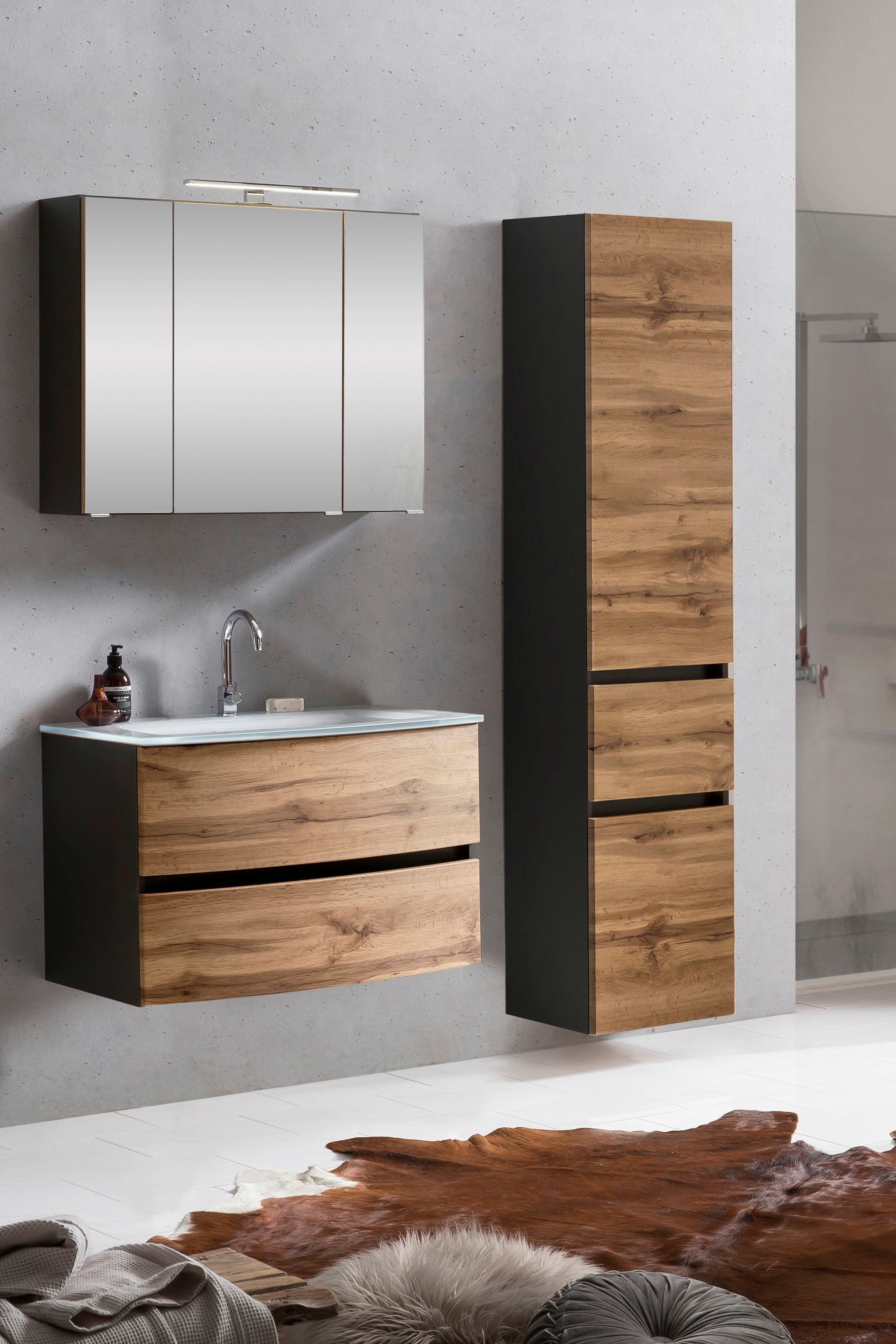 welltime Badezimmer-Set »Kaunas« Set, 3 Stk. tlg. günstig online kaufen