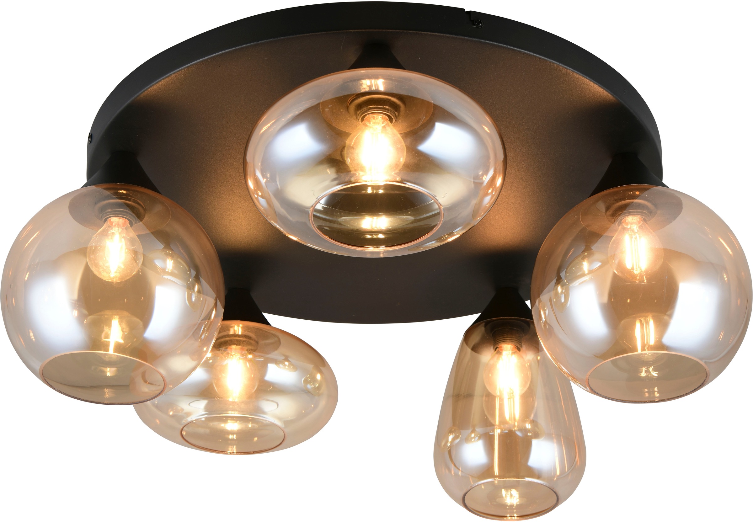 TRIO Leuchten Deckenleuchte »Lumina, Deckenlampe 5-flammig mit Glasschirm, günstig online kaufen