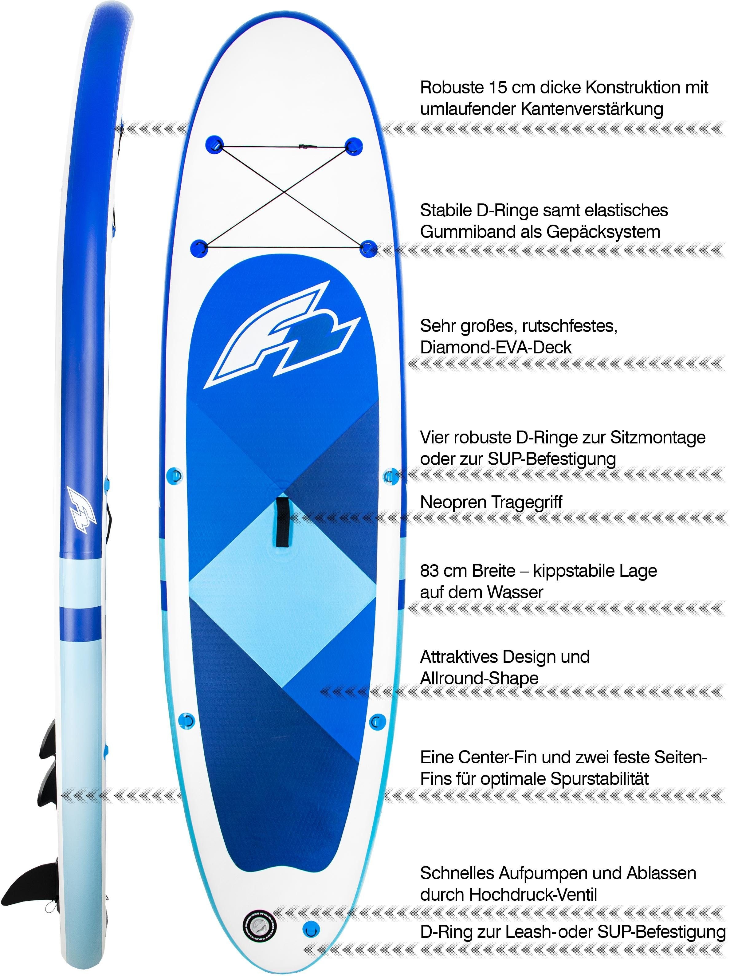 F2 Inflatable mit jetzt %Sale »F2 SUP-Board Alupaddel«, Prime blue (Set, im 4-tlg.)