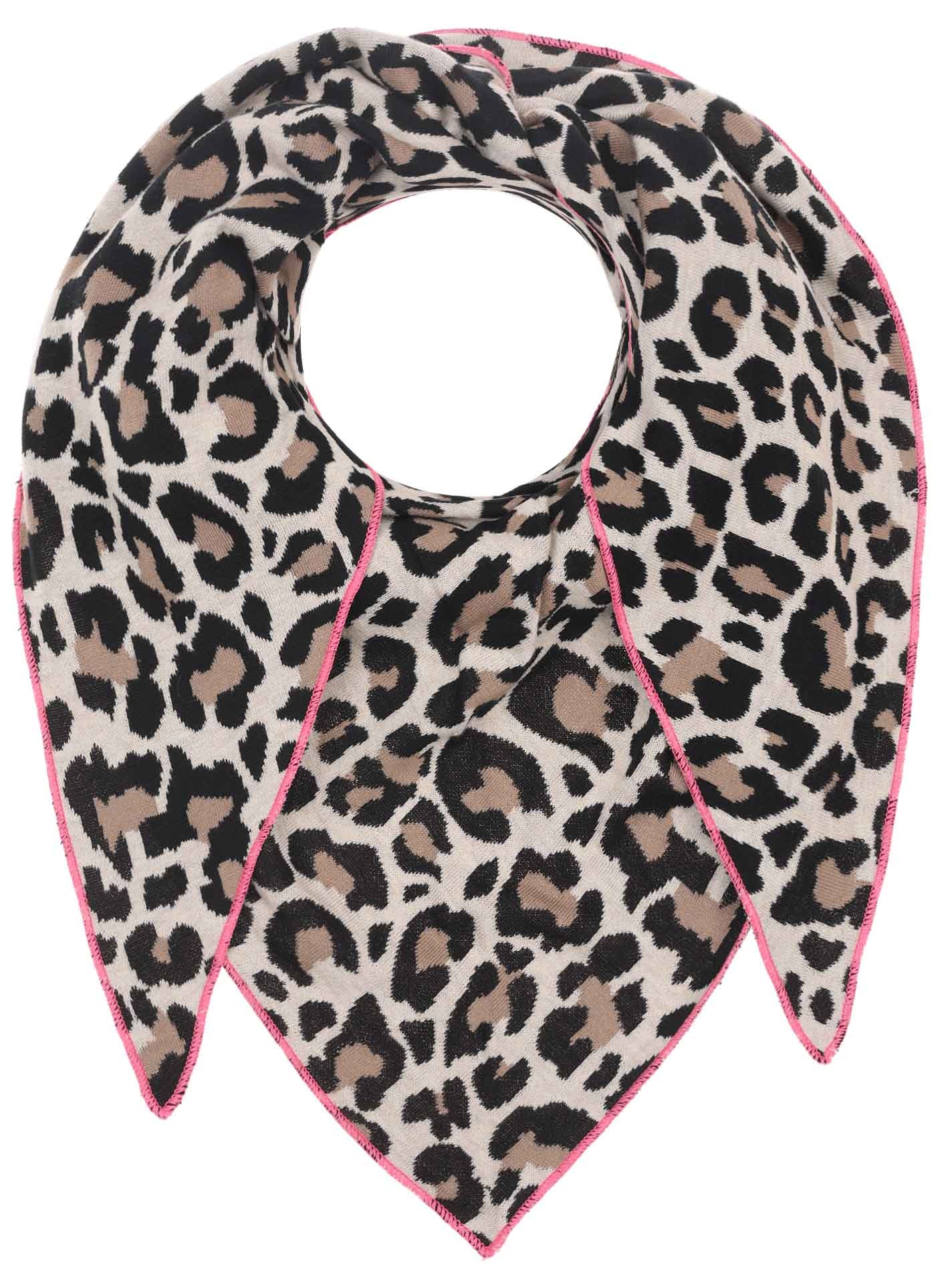 ZWILLINGSHERZ Dreieckstuch »"Summer Lacey"« Feinstrick, Leomuster, Neonkante Beige Pink