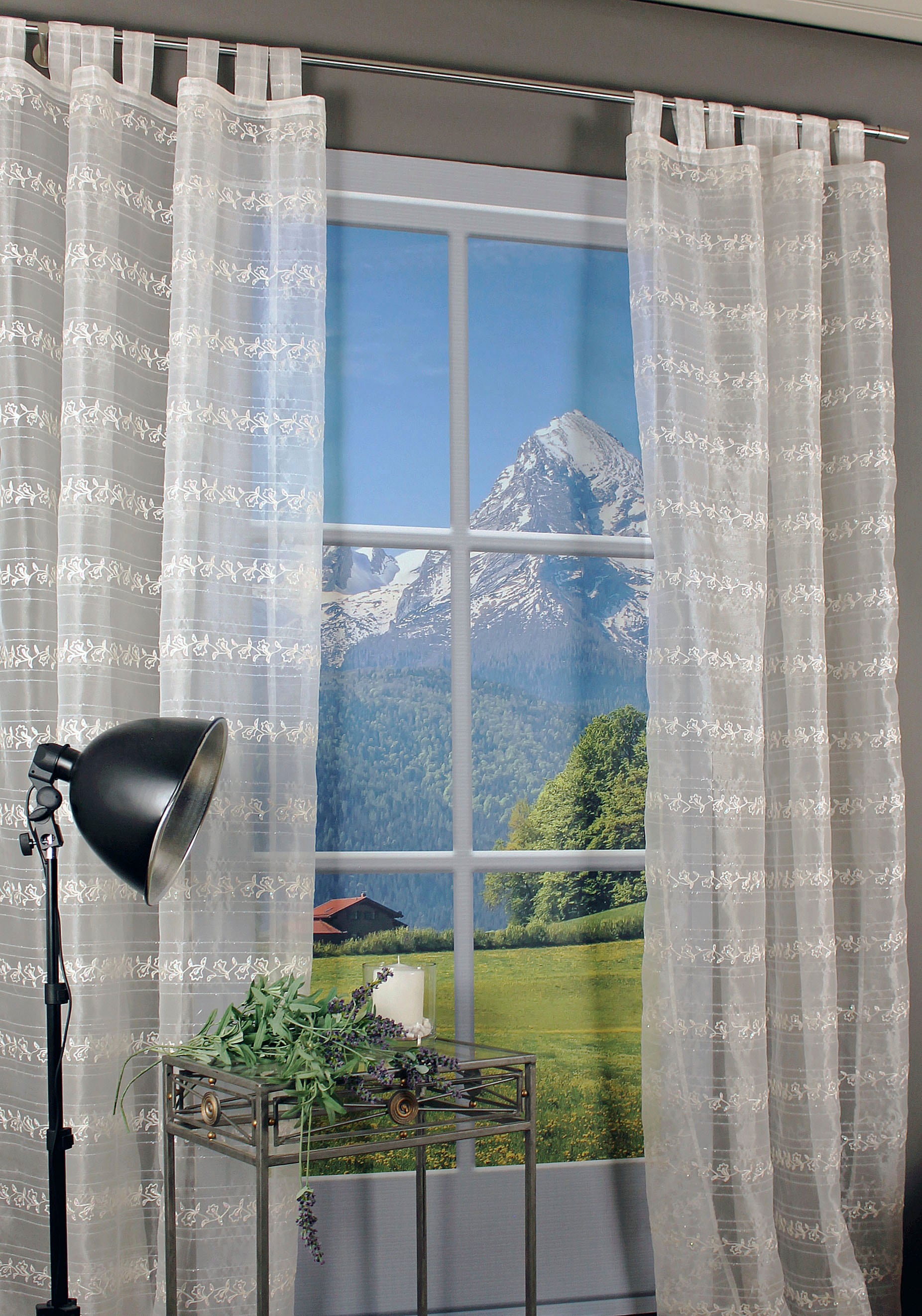 HOSSNER - ART OF HOME DECO Gardine »Hallwylersee« Schlaufen 1 Stk. tlg. Sch günstig online kaufen