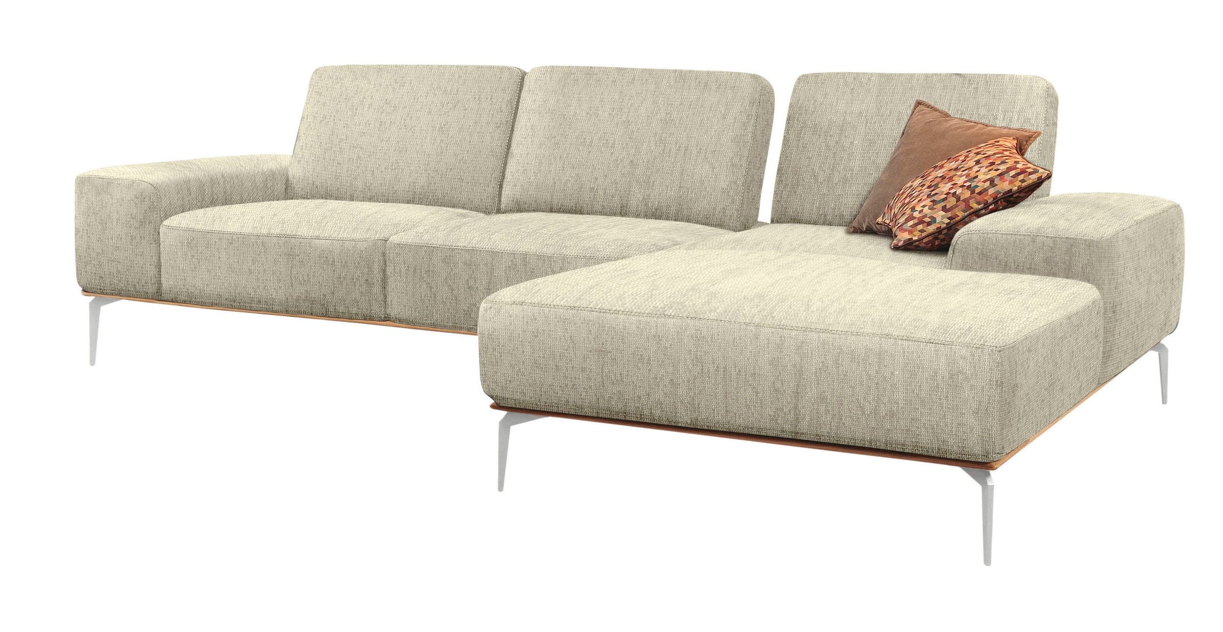 W.SCHILLIG Ecksofa "run", mit elegantem Holzsockel, Füße in Chrom glänzend, günstig online kaufen