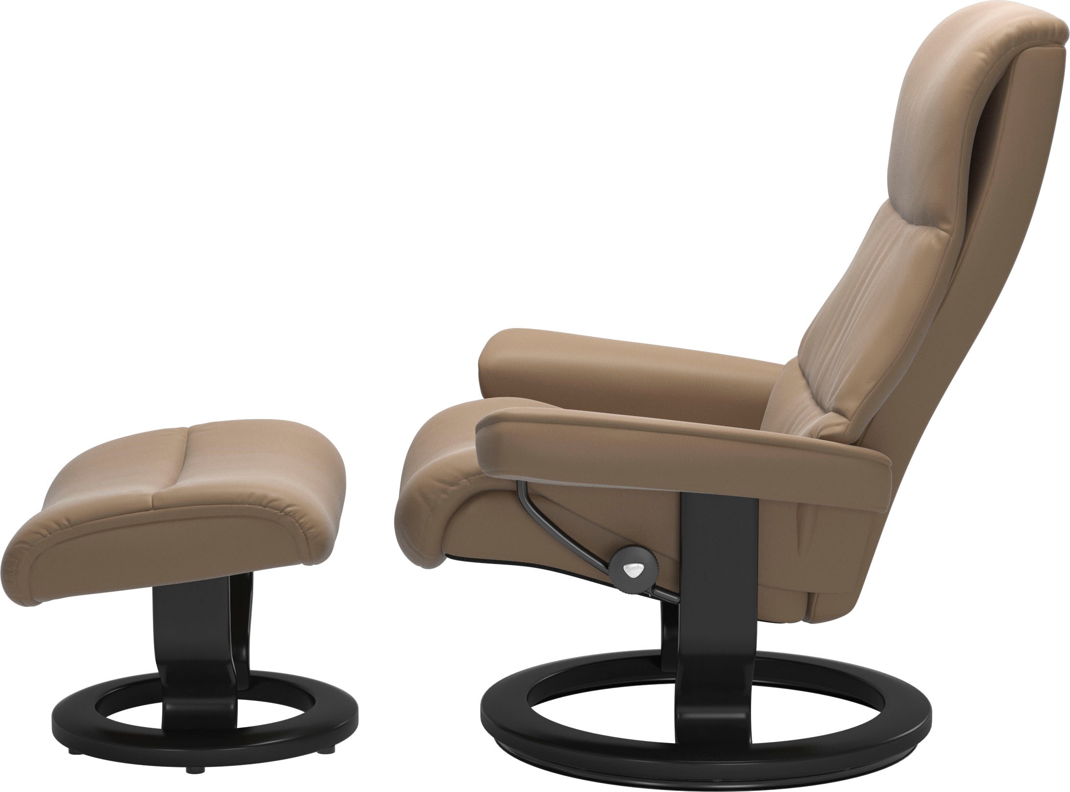 Stressless® Relaxsessel »View«, (Set, Relaxsessel mit Hocker), mit Classic Base, Größe S,Gestell Schwarz