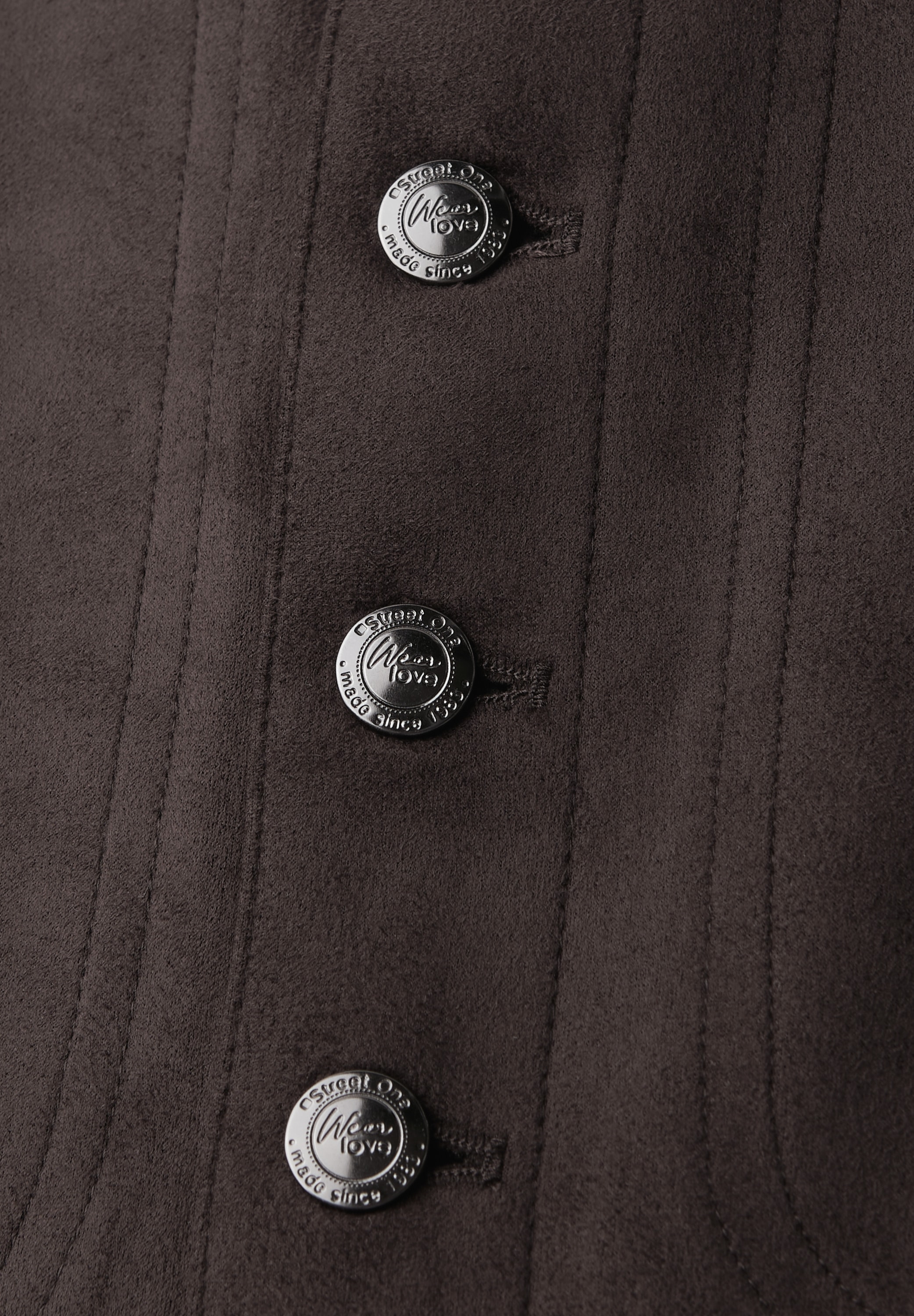 STREET ONE Minirock, Velour mit Stretch und mit Knopfleiste vorne