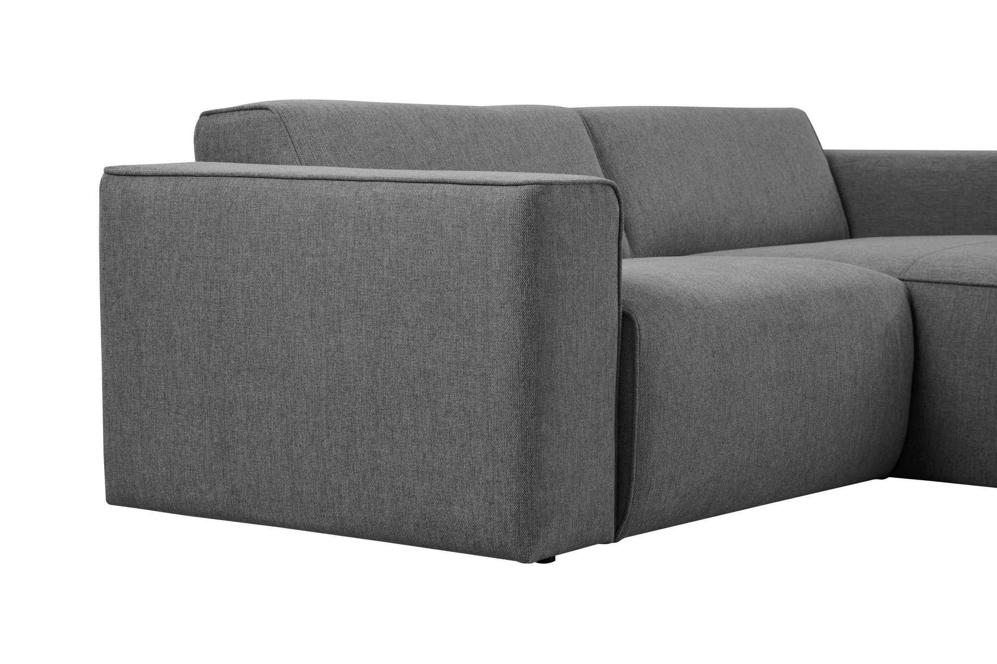 andas Ecksofa »Noord mit Kedernaht, Breite 234 cm«, Cord, Struktur, Webstoff, mit Wellenunterfederung, Massivholzrahmen
