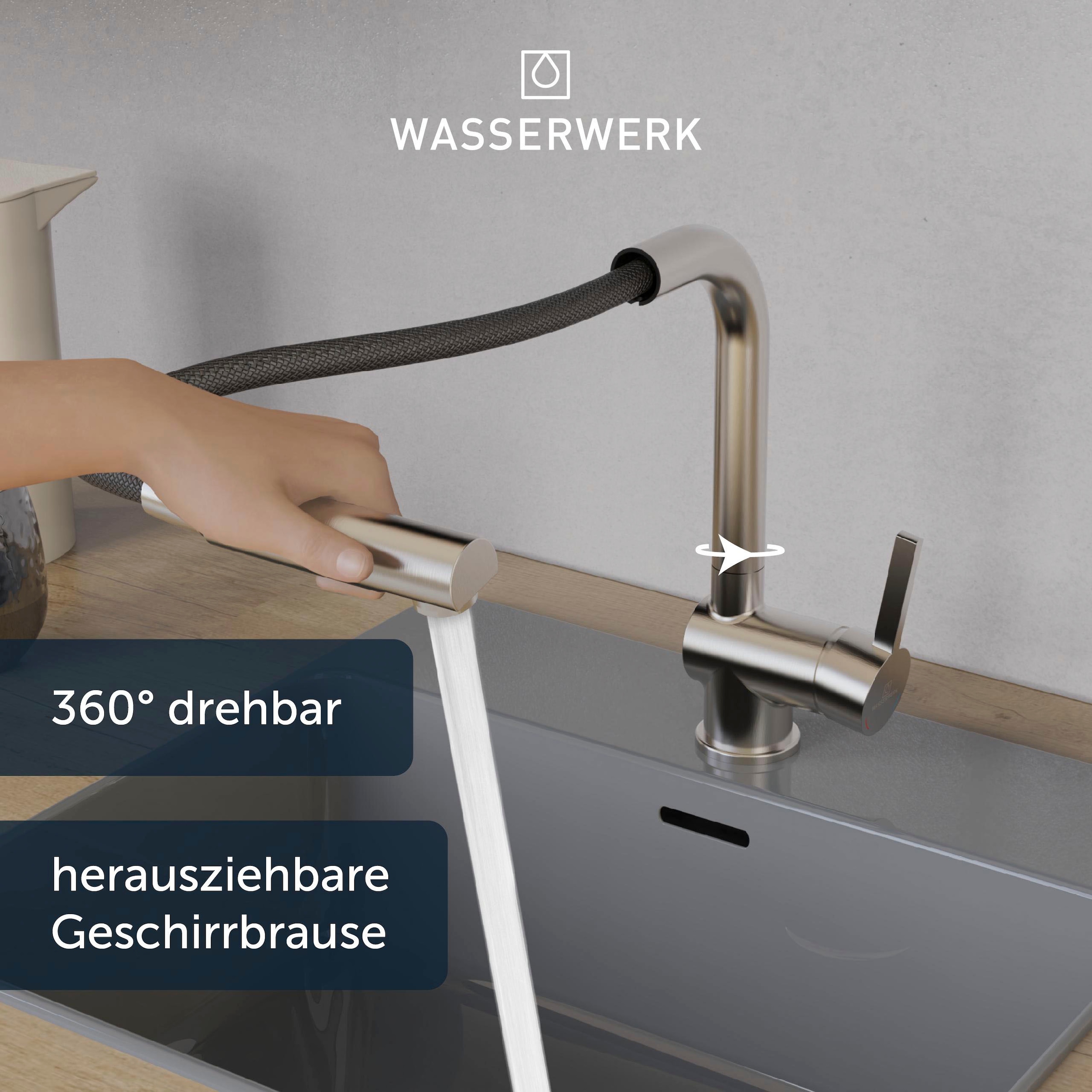 WASSERWERK Spültischarmatur »WK 4, Wasserhahn, Küche, Einhebelmischer«