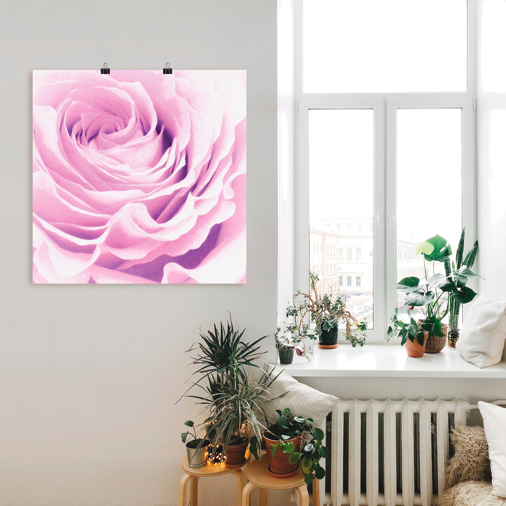 Artland Wandbild »Pastell Rose«, Blumen, (1 St.), als Leinwandbild, Poster, Wandaufkleber in verschied. Größen