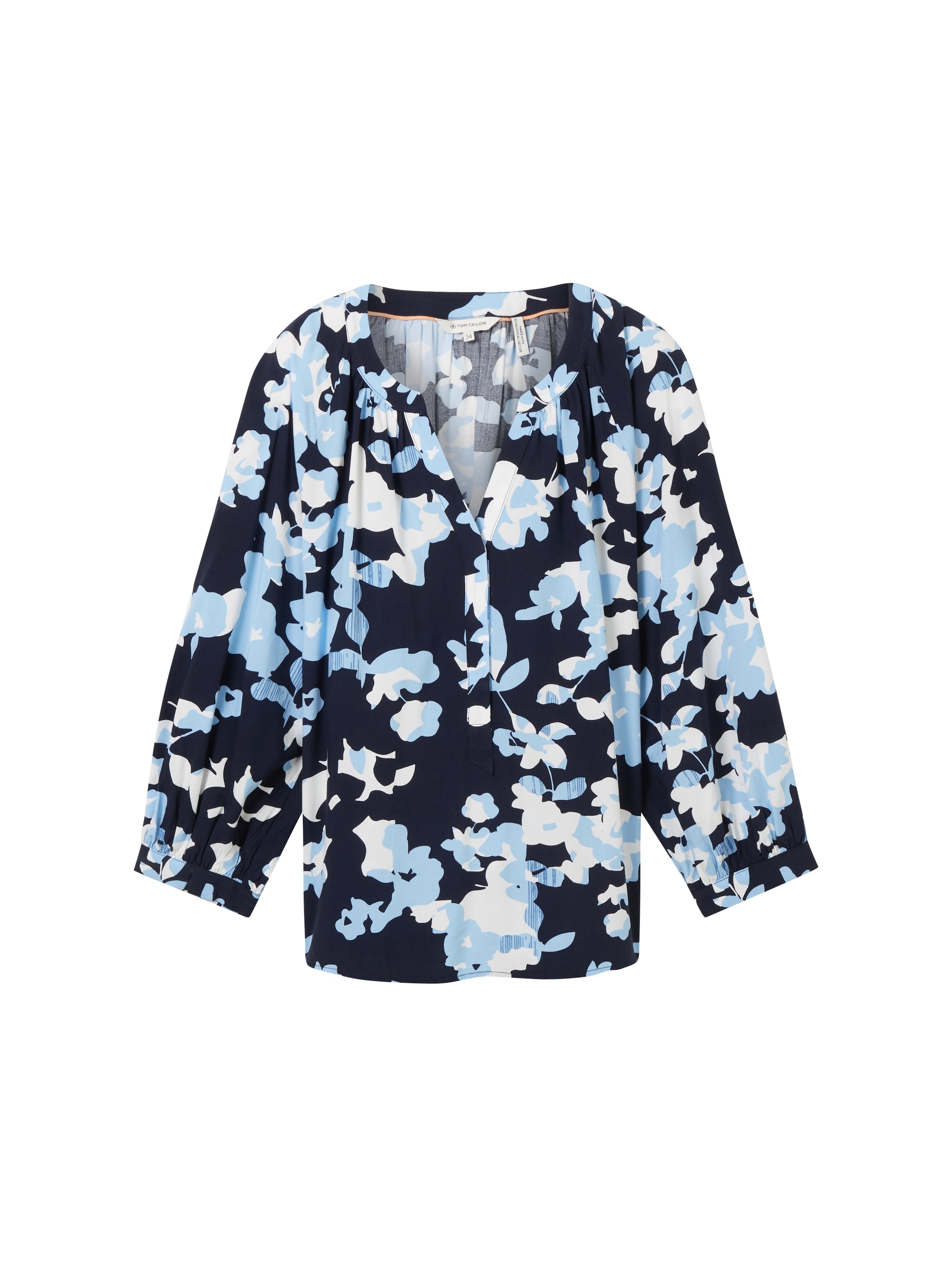 TOM TAILOR Druckbluse, mit Serafino-Kragen