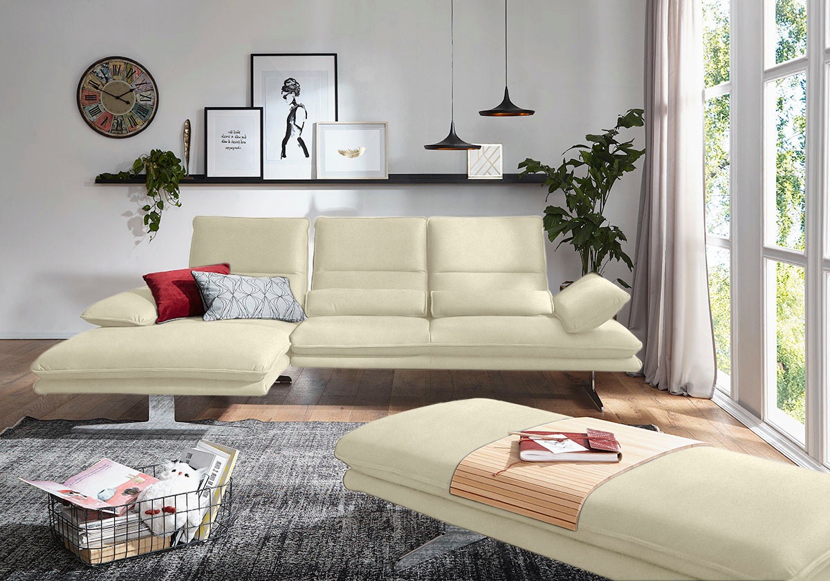 W.SCHILLIG Ecksofa »broadway, Designsofa mit tollem Sitzkomfort, L-Form«, S günstig online kaufen
