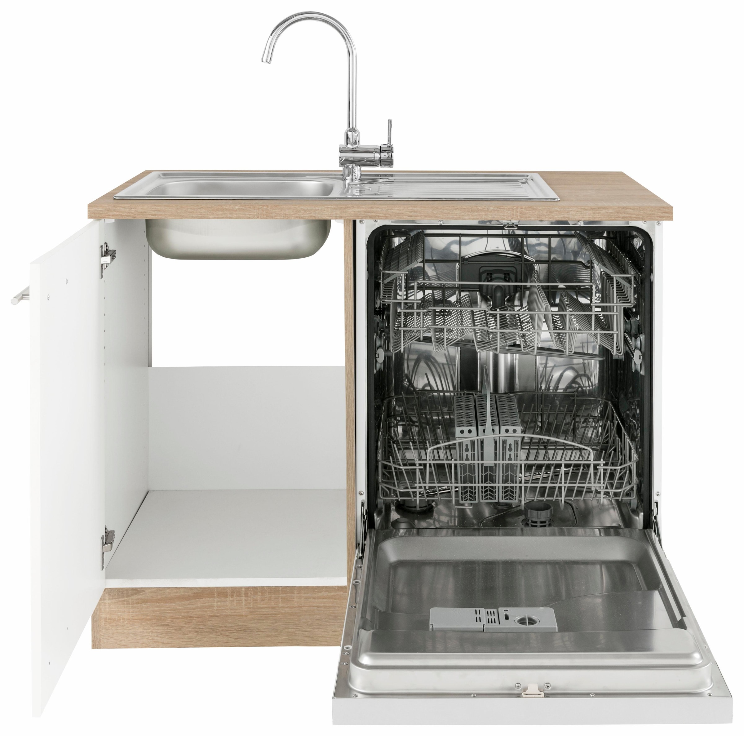 OPTIFIT Winkelküche »Kalmar« Stellbreite 300x175 cm, wahlweise mit E-Geräten, mit Arbeitsplatte