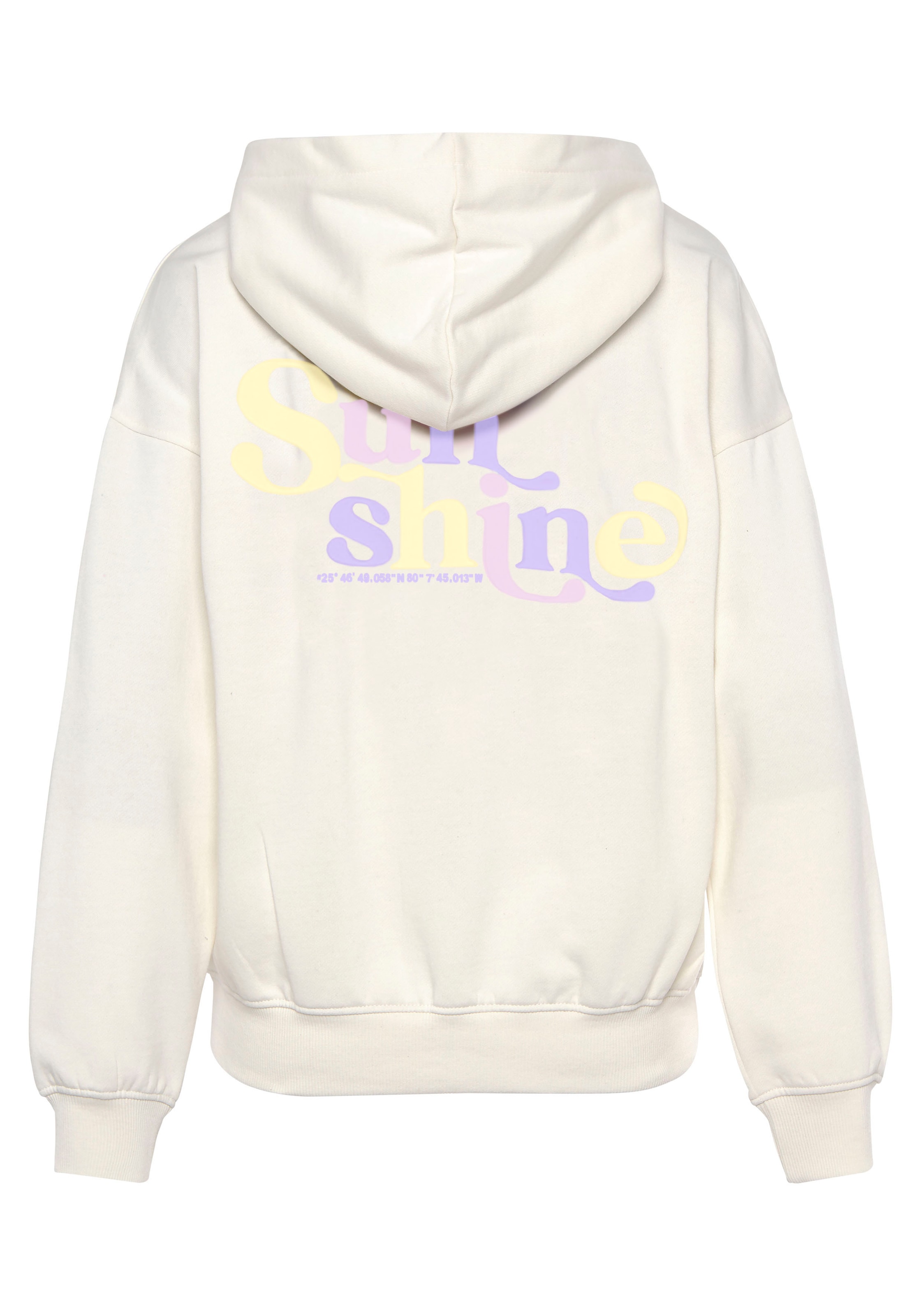 Buffalo Hoodie, Kapuzensweatshirt mit Rückenprint und Rippbündchen, Loungewear