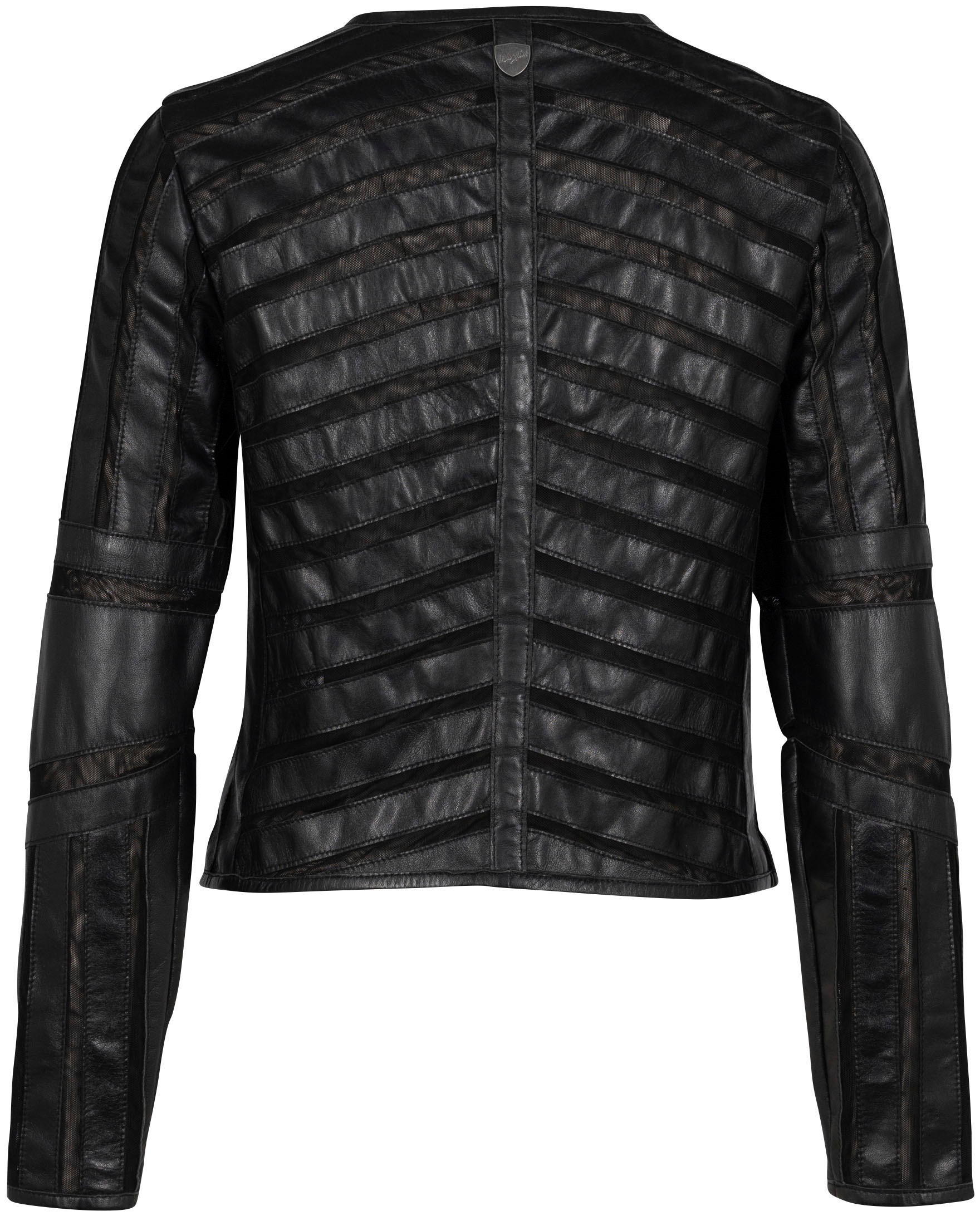 Mauritius Lederjacke »MWSuri LELEV«, gepatchtes Leder, Rundhals,Reißverschluss