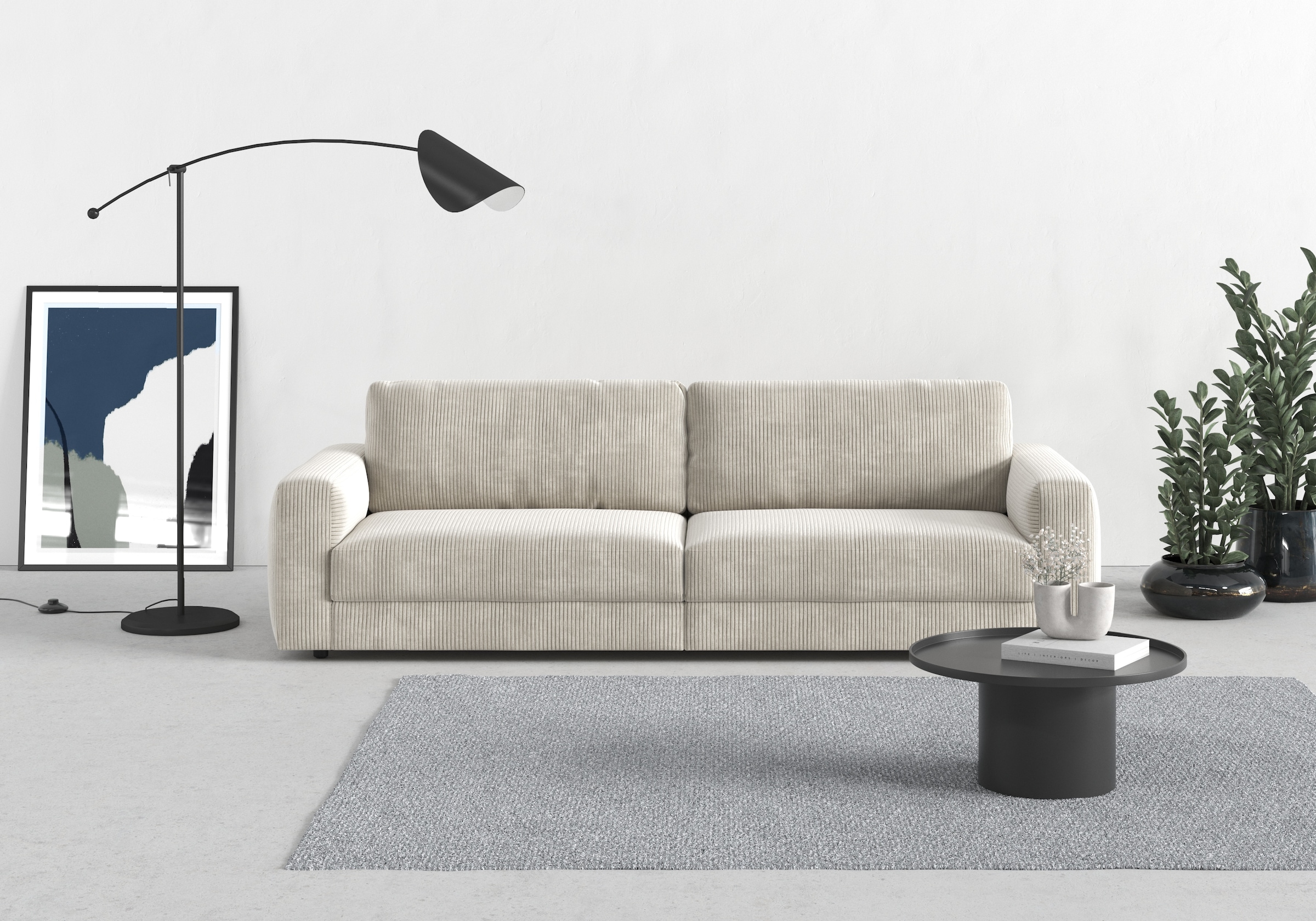 TRENDMANUFAKTUR Big-Sofa »Bourbon, Designsofa,«, mit extra hohem Sitzkomfort, in trendigem Cord Bezug erhältlich