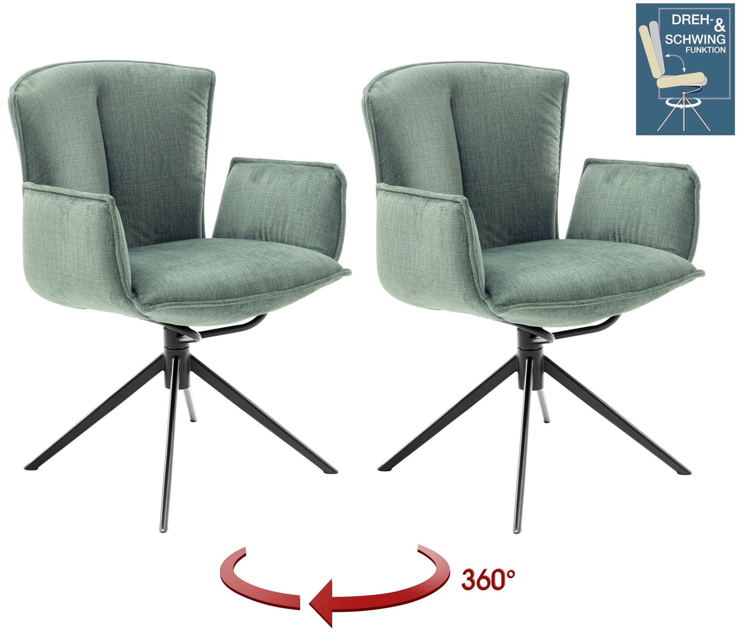 MCA furniture 4-Fußstuhl »NALON Esszimmerstuhl (2er Set) - Stuhl« (Set) 2 S günstig online kaufen