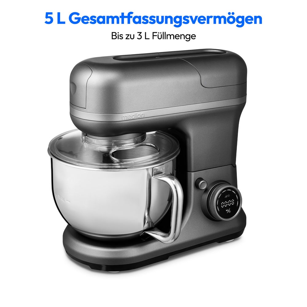 Medion® Küchenmaschine »MD 18442 8 Geschwindigkeitsstufen, titan«, titan