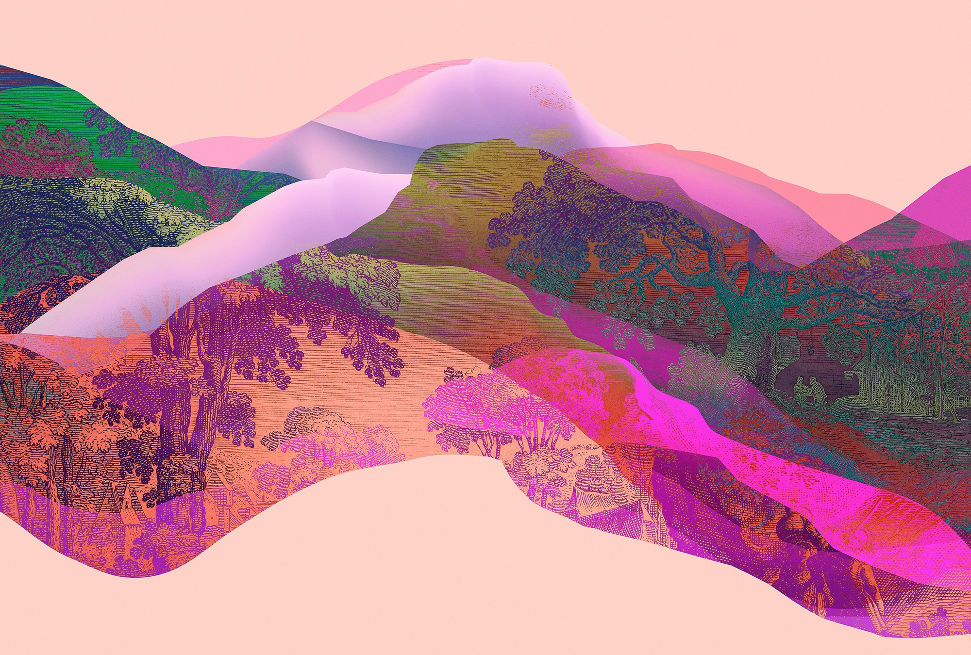 living walls Fototapete »Walls by Patel Magic Mountain« glatt Vlies, Wand günstig online kaufen