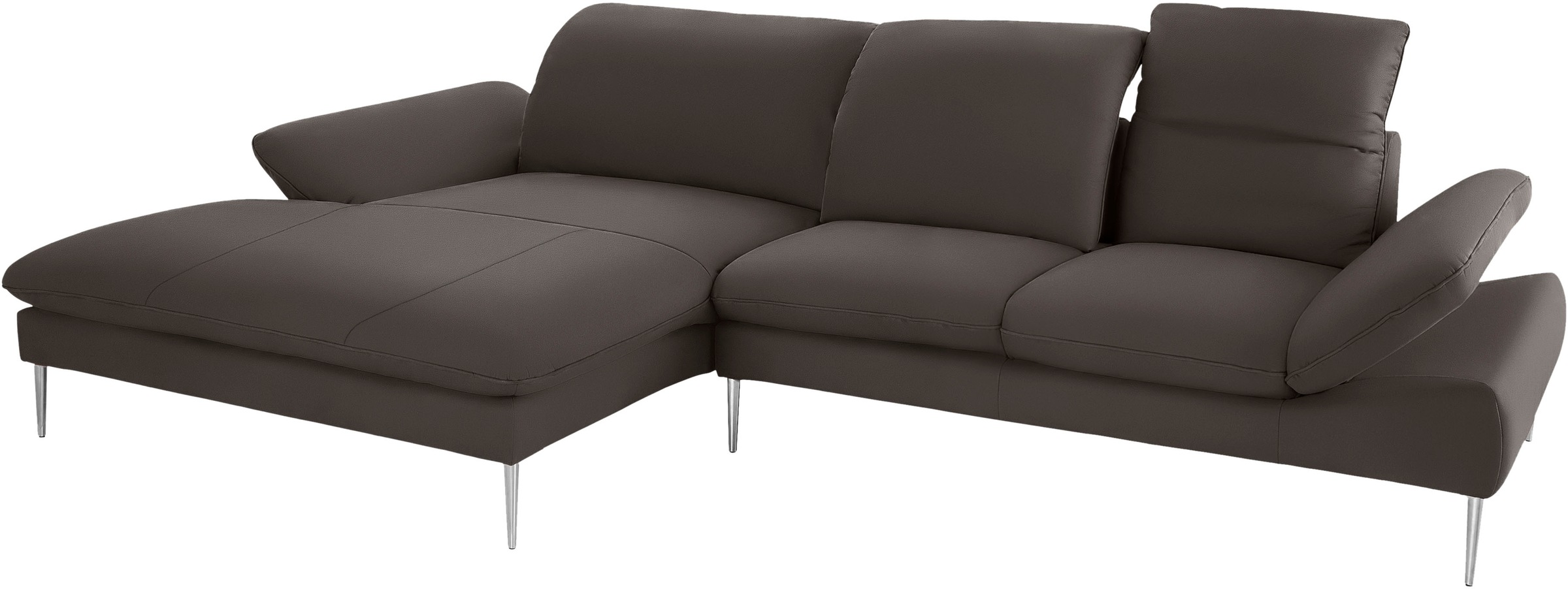 W.SCHILLIG Ecksofa »enjoy&MORE, Designsofa, bequem, zeitlos und elegant, L-Form«, mit Sitztiefenverstellung, Füße Chrom glänzend, Breite 340 cm