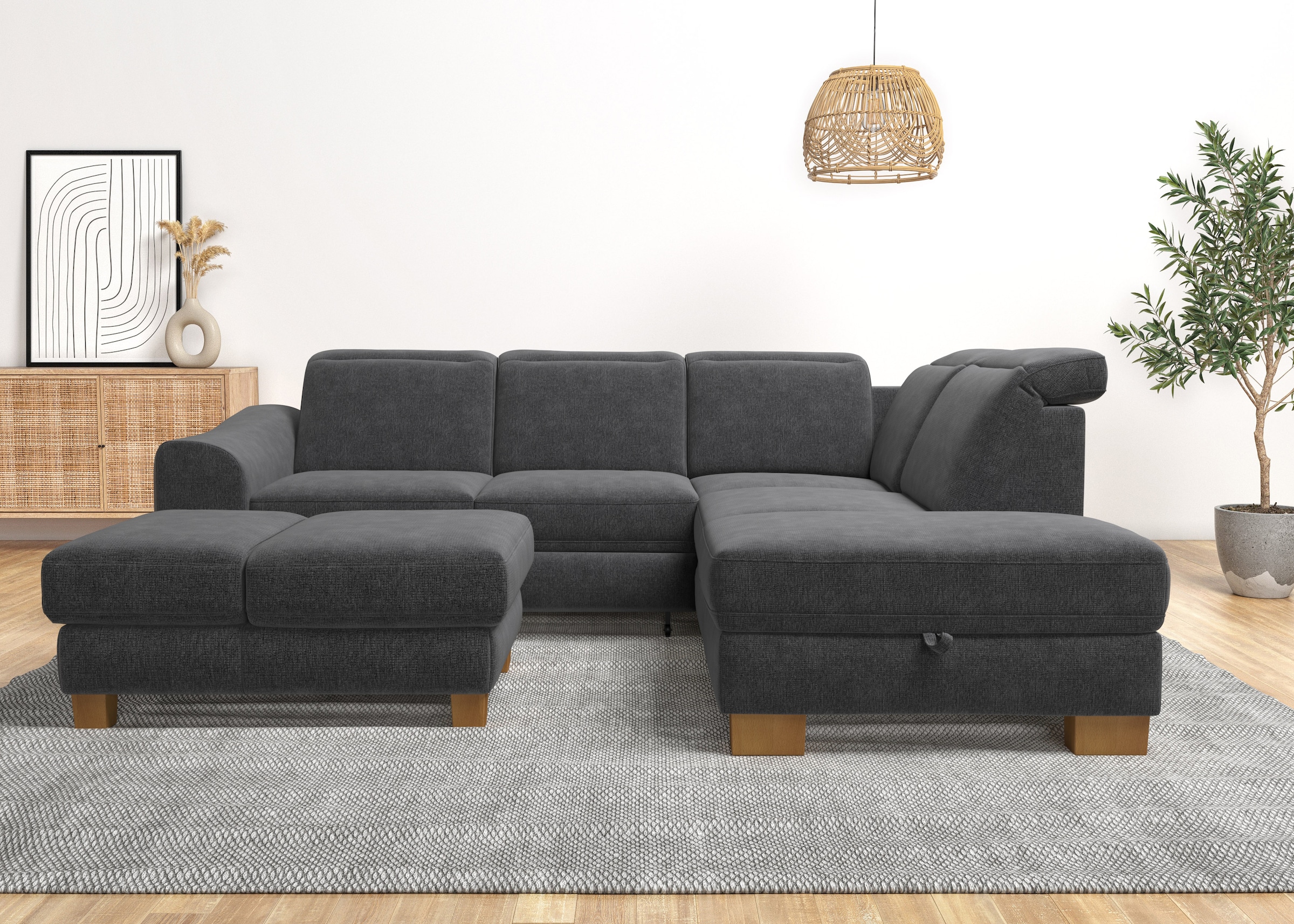 Home affaire Ecksofa »Dundee L-Form«, wahlweise mit Kopfteilverstellung und günstig online kaufen
