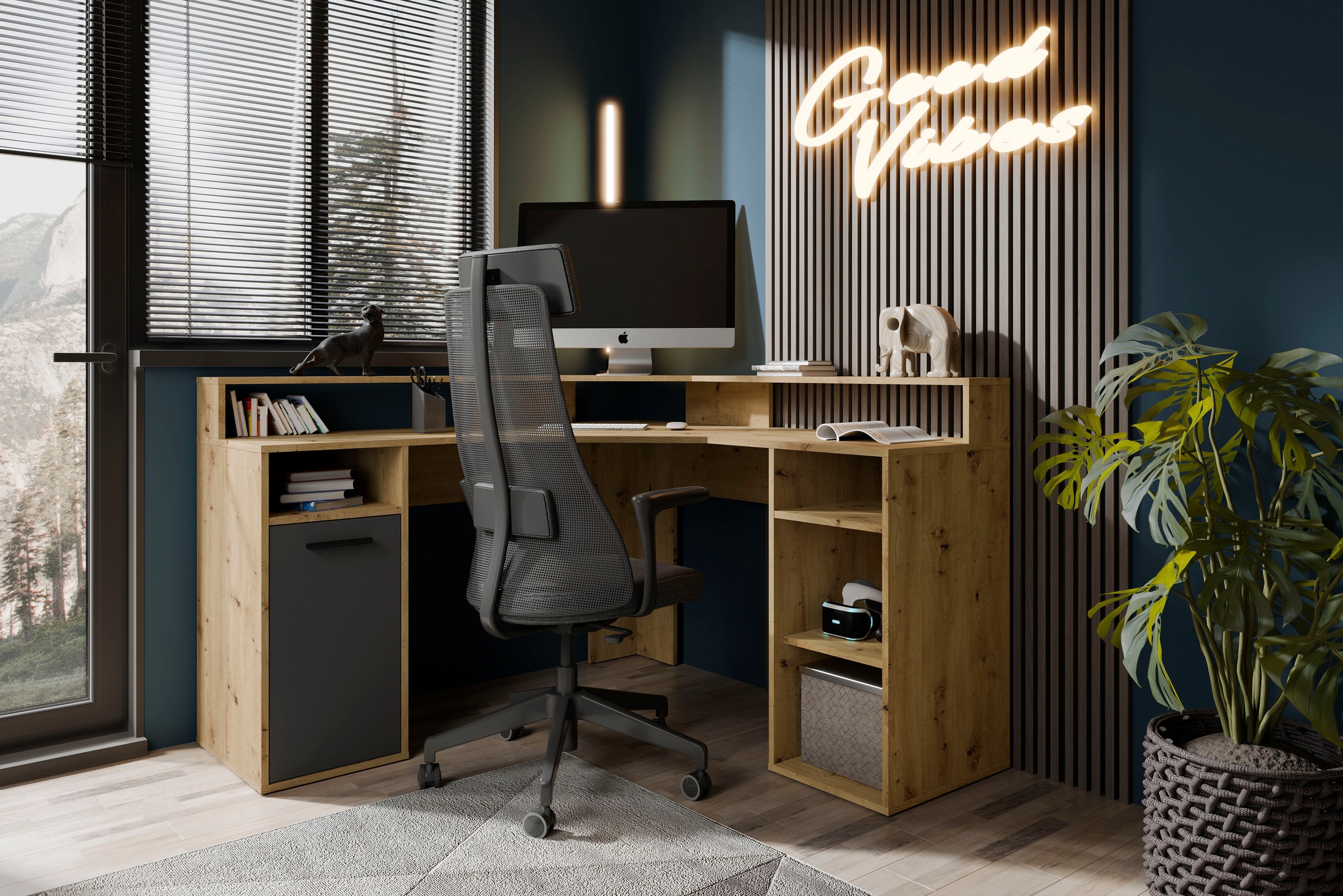 byLIVING Gamingtisch »Fox«, Breite 139 cm, moderner Eck-Schreibtisch