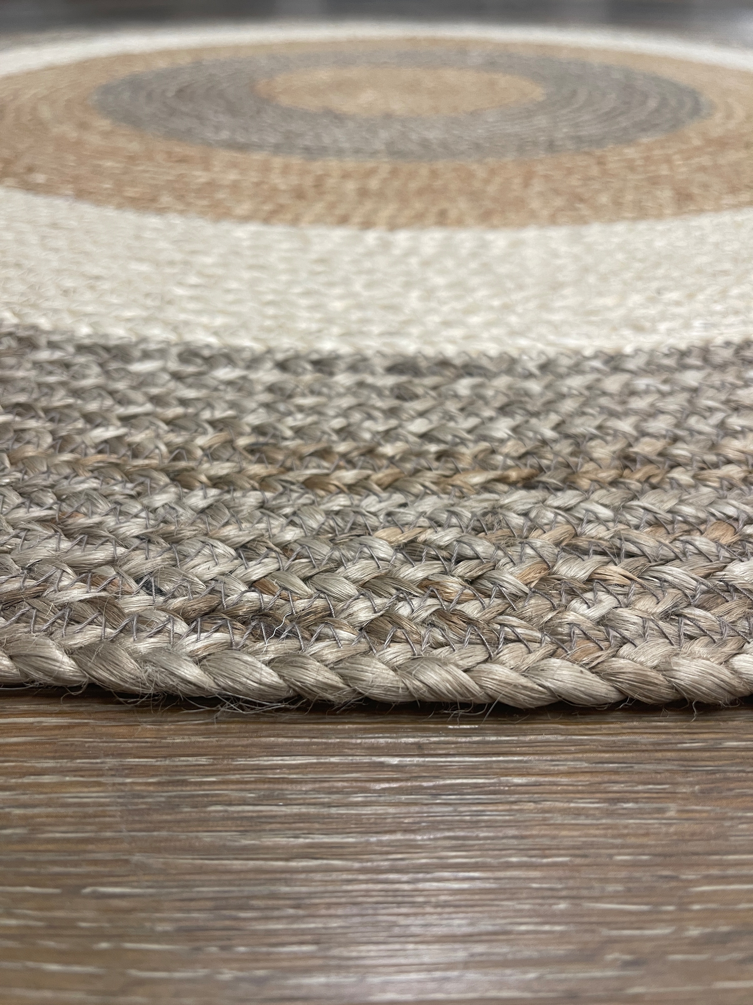 Myflair Möbel & Accessoires Teppich »Terra Rings«, rund, 10 mm Höhe, Juteteppich, handgeflochten, Wendeteppich, gestreift, reine Naturfaser