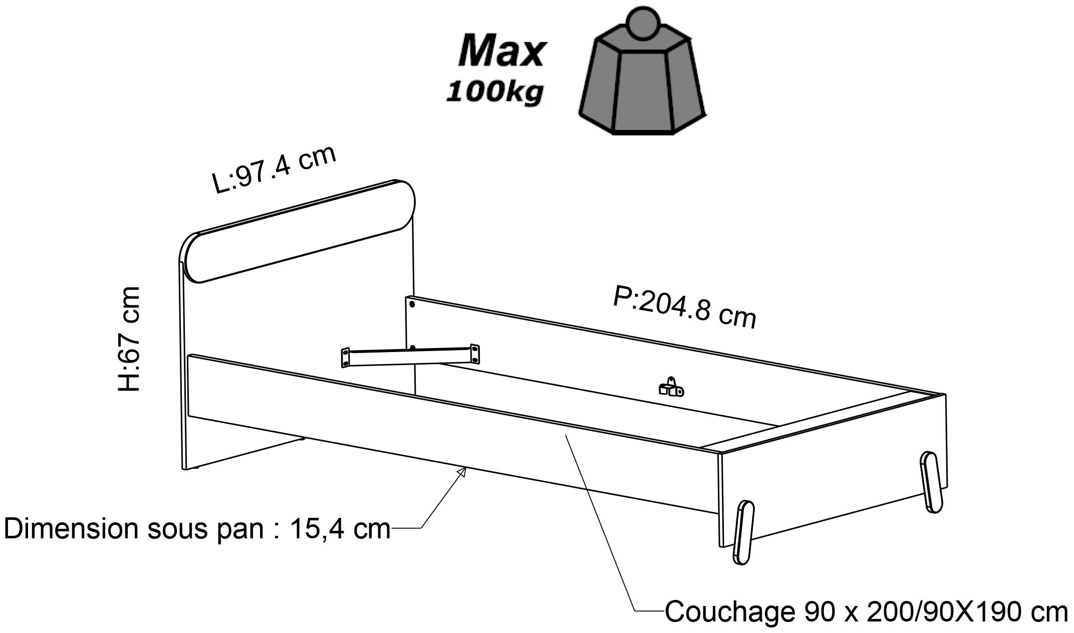 Demeyere GROUP Kinderbett, Liegefläche 90 x 200 cm, ohne Matratze