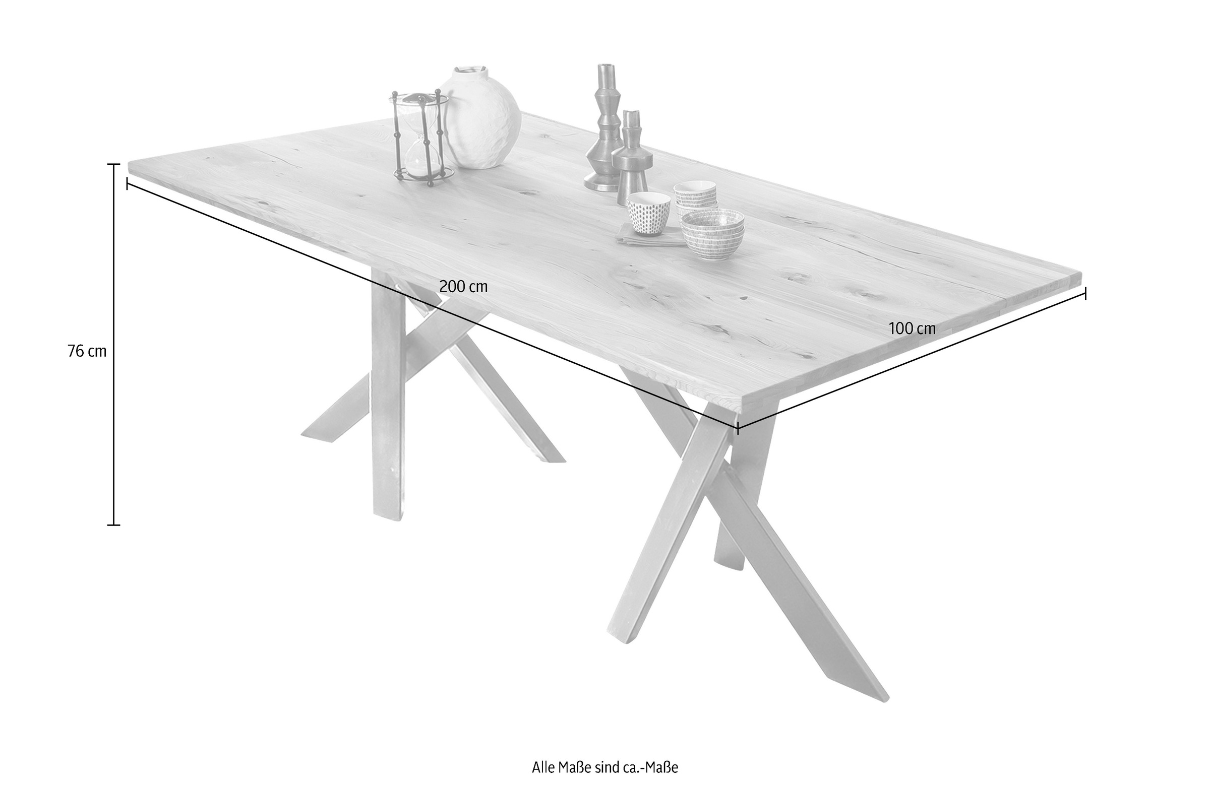 SIT Esstisch, Design-Gestell im industriellen Antiklook