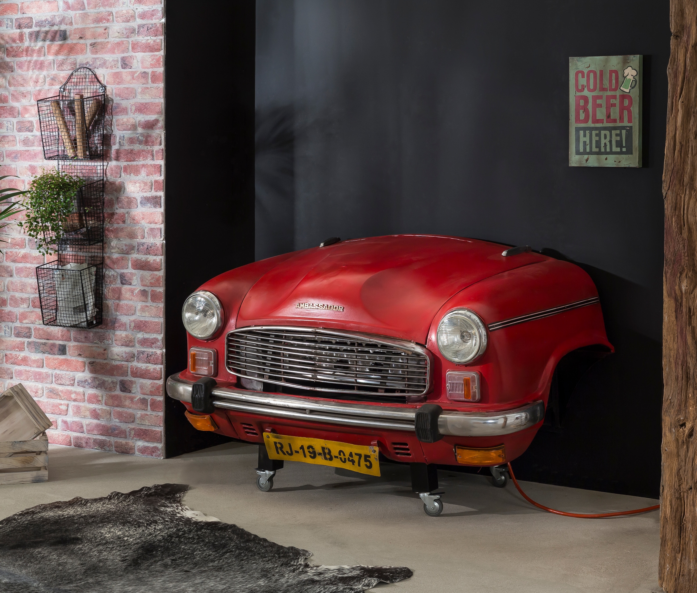 SIT Möbelblende 2 Stk. tlg. Recycelte Auto-Front, innen mit einem Edelstahl-Gasgrill