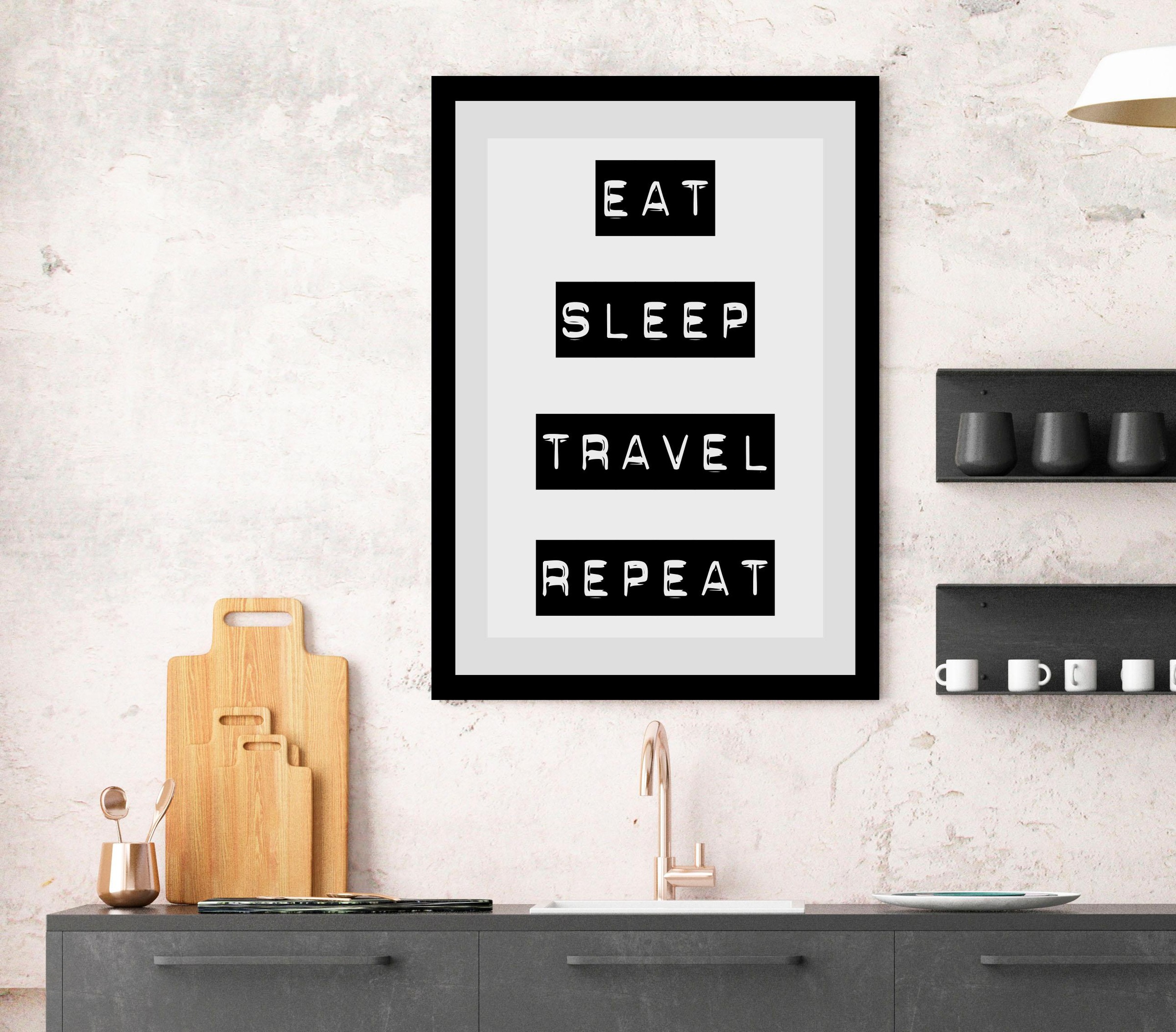 queence Bild »eat«, Sprüche & Texte-Schriftzug-Schwarz-Weiß-Motivationsbild günstig online kaufen