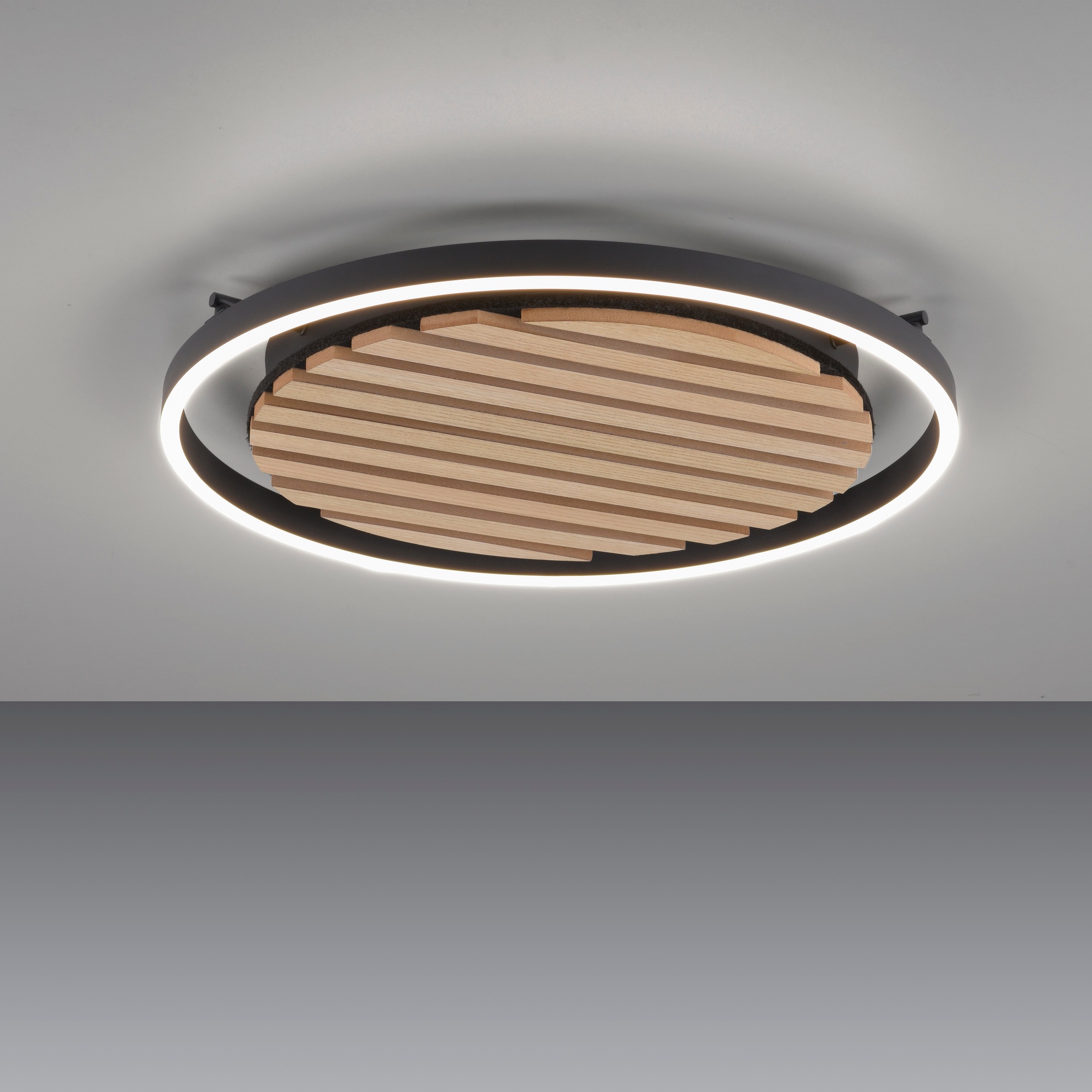 Leonique Deckenleuchte »Brialeen - Akustikpaneele«, 1 flammig, Leuchtmittel LED-Board | LED fest integriert, Akustikpaneel, CCT, Deckenlampe, Akustik, Holz, Paneele, Fernbedienung