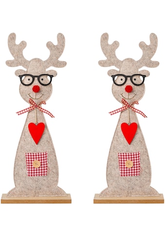 Creativ deco Dekofigur, (Set, 2 St.), aus Filz mit niedlicher Brille kaufen