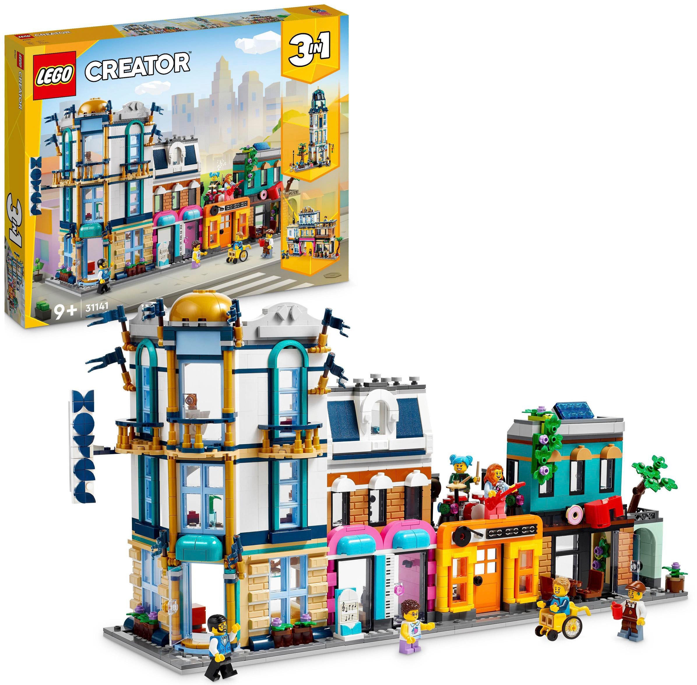 LEGO® Konstruktionsspielsteine »Hauptstraße (31141), LEGO® Creator 3in1«, (1459 St.), Made in Europe